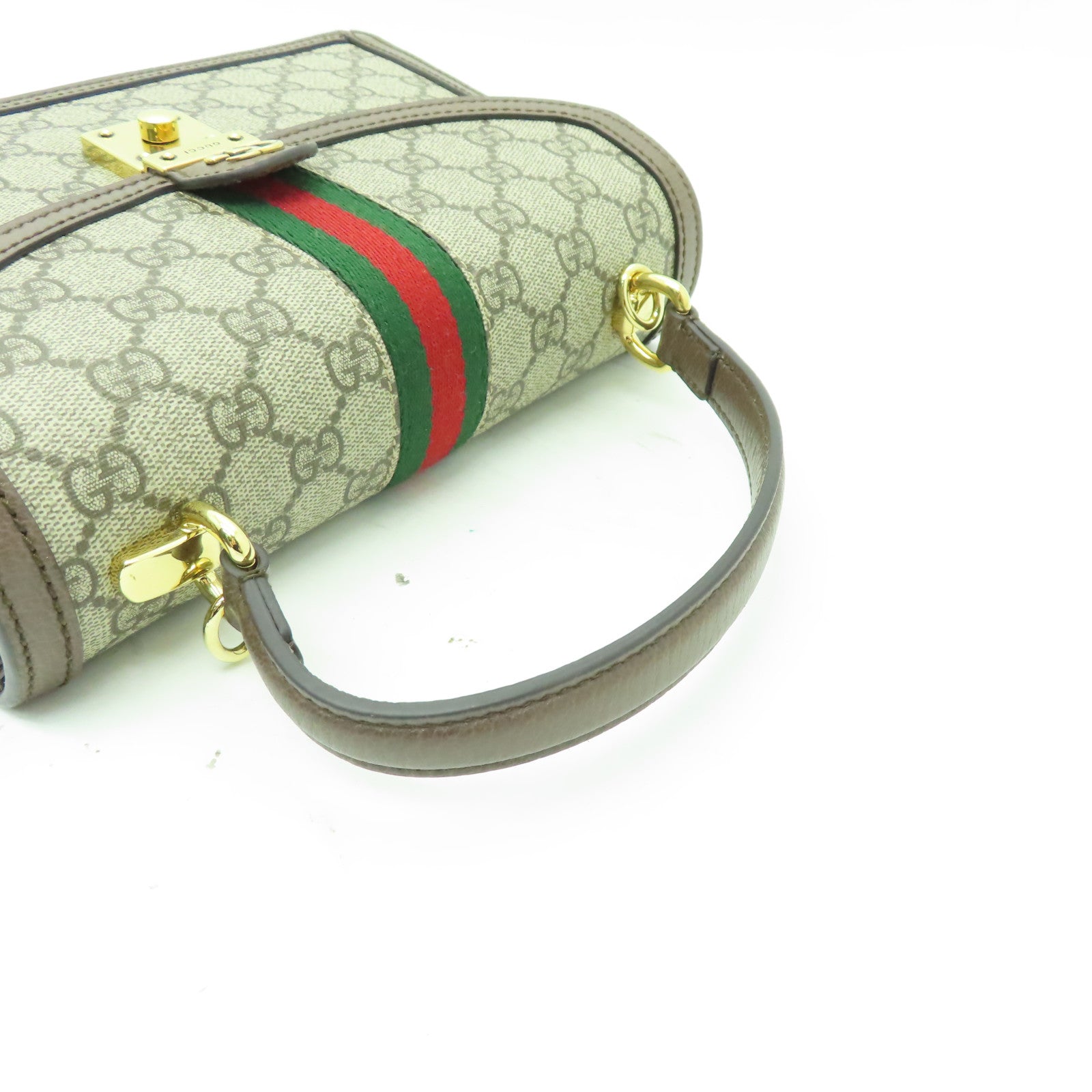 GUCCI 塗層帆布Ophidia金扣手挽肩背兩用袋啡色