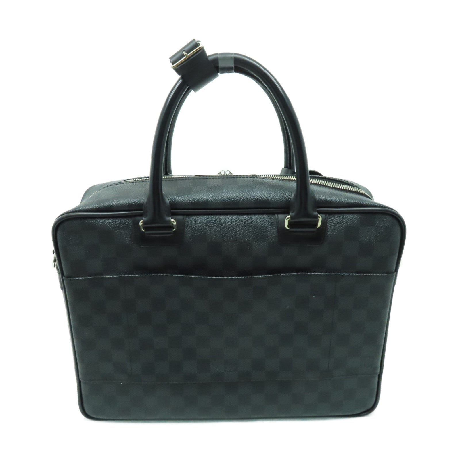 LOUIS VUITTON Damier Graphite Icare银扣公事包/手挽肩背两用袋黑色