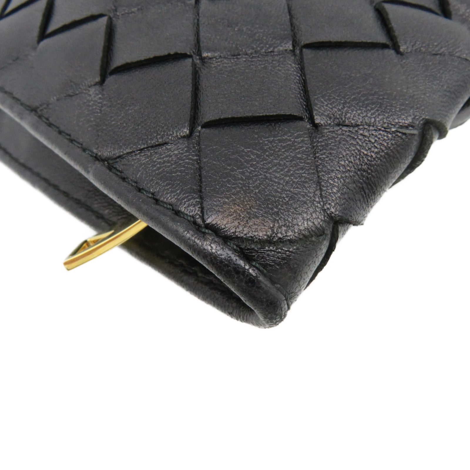 BOTTEGA VENETA Textured Leather Hand Bag Black