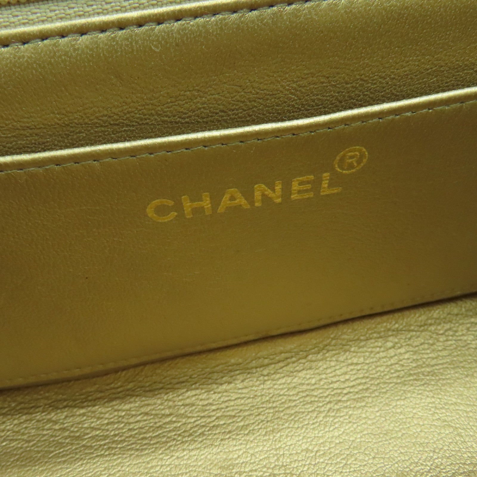 CHANEL 羊皮皮革Chain Shoulder链带肩背袋金扣金色