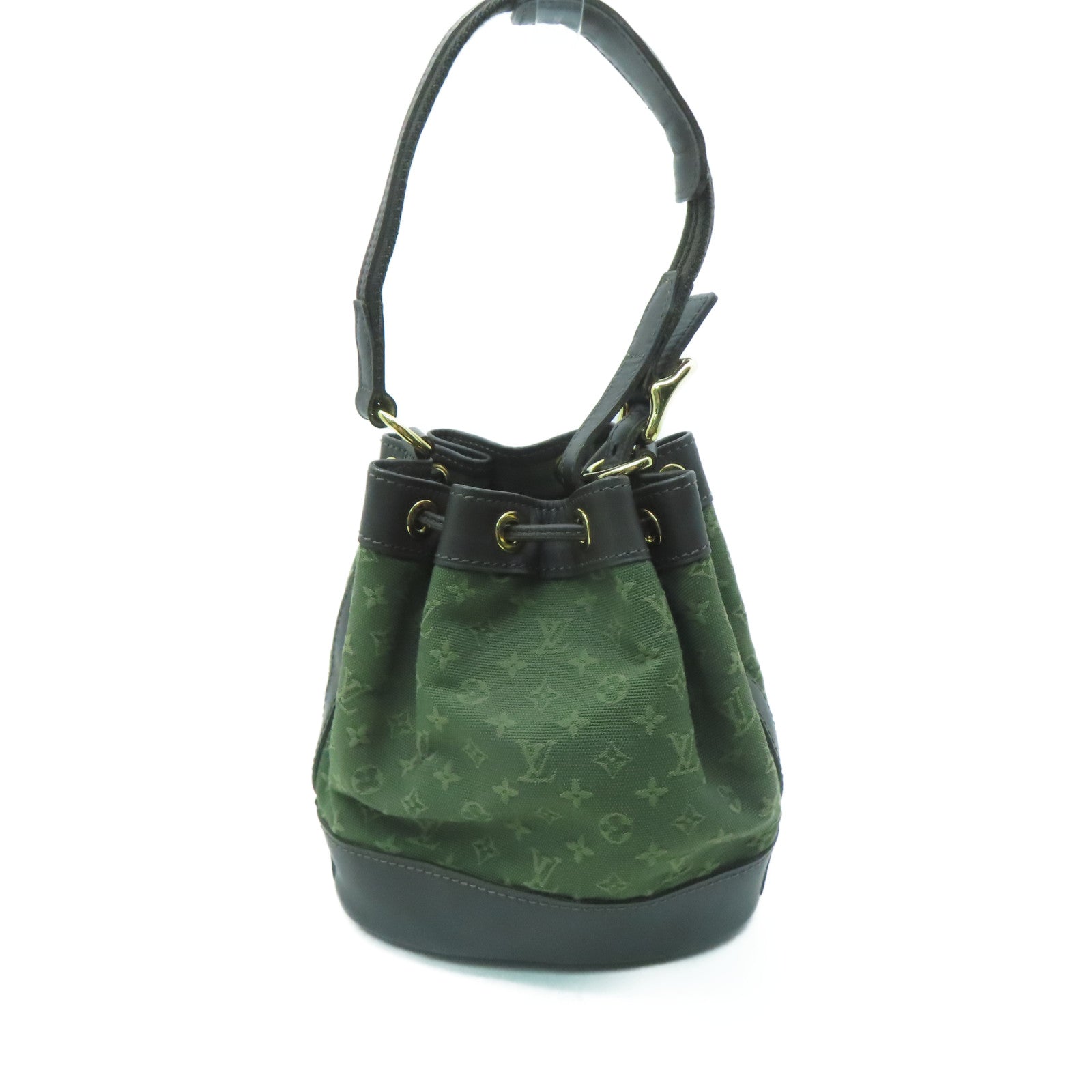 LOUIS VUITTON Monogram Mini Noelie金扣手挽袋綠色
