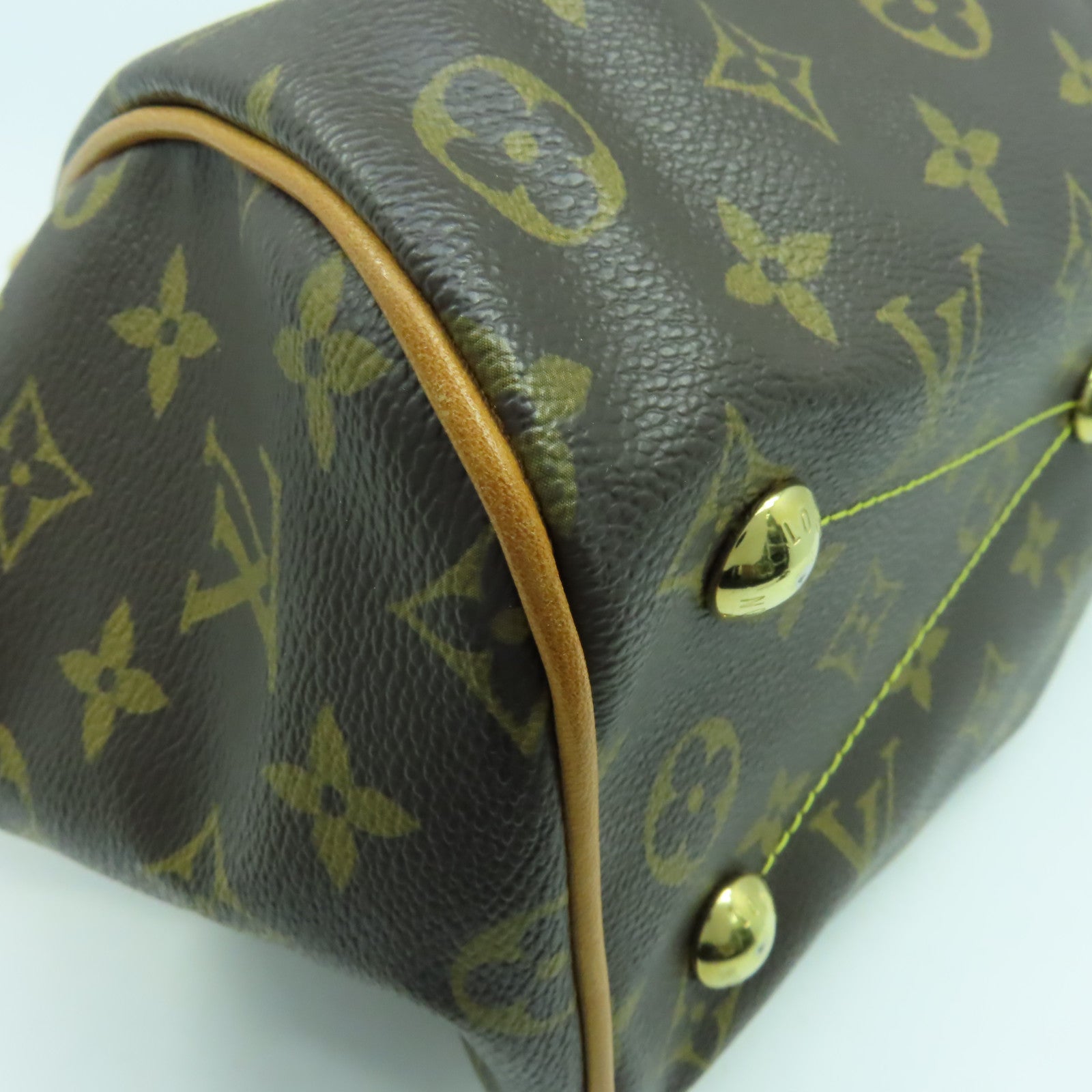 LOUIS VUITTON Monogram Tivoli PM金扣手挽袋啡色