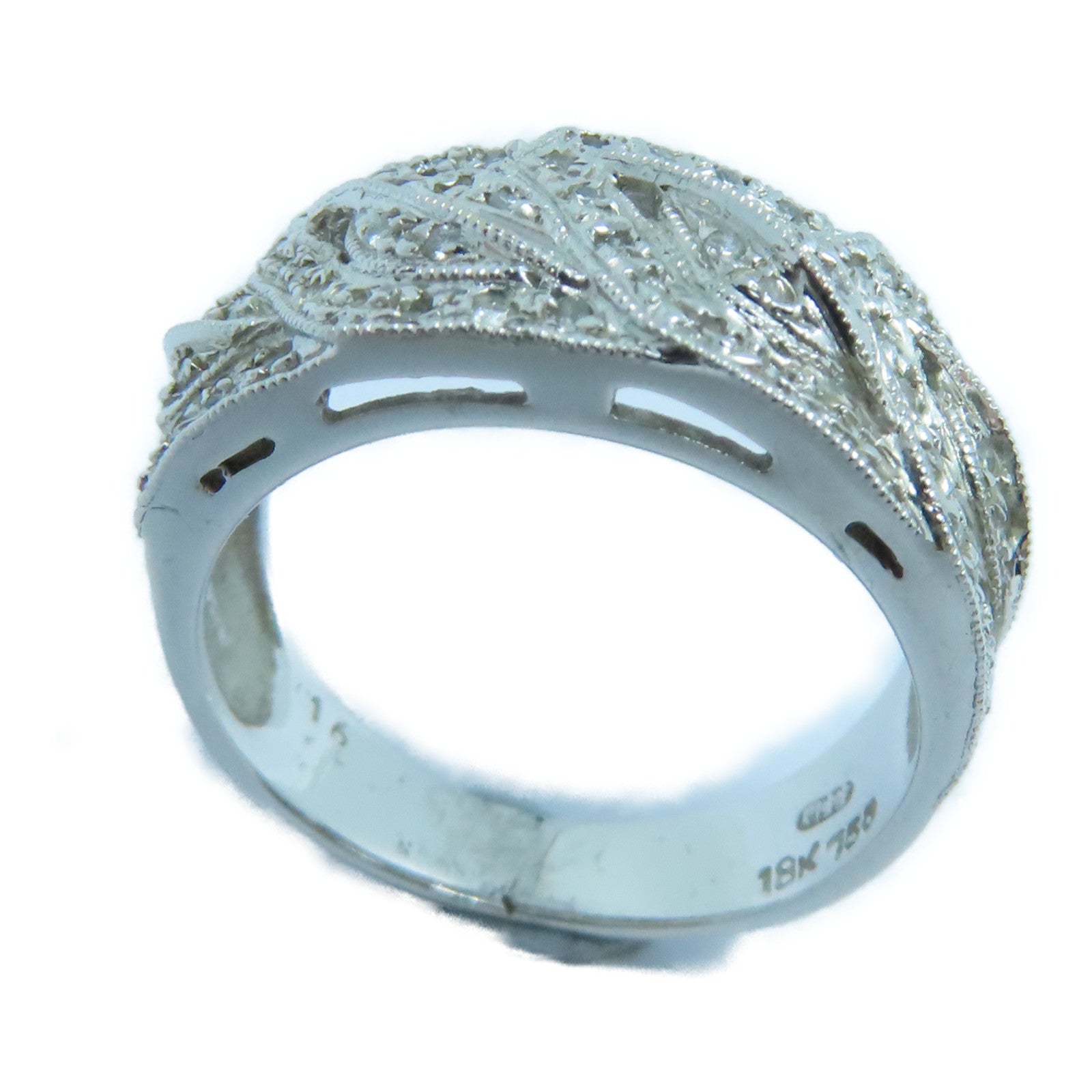 JEWELRY 【激減優惠】18K白金Diamond Ring鑽石戒指US#5銀色