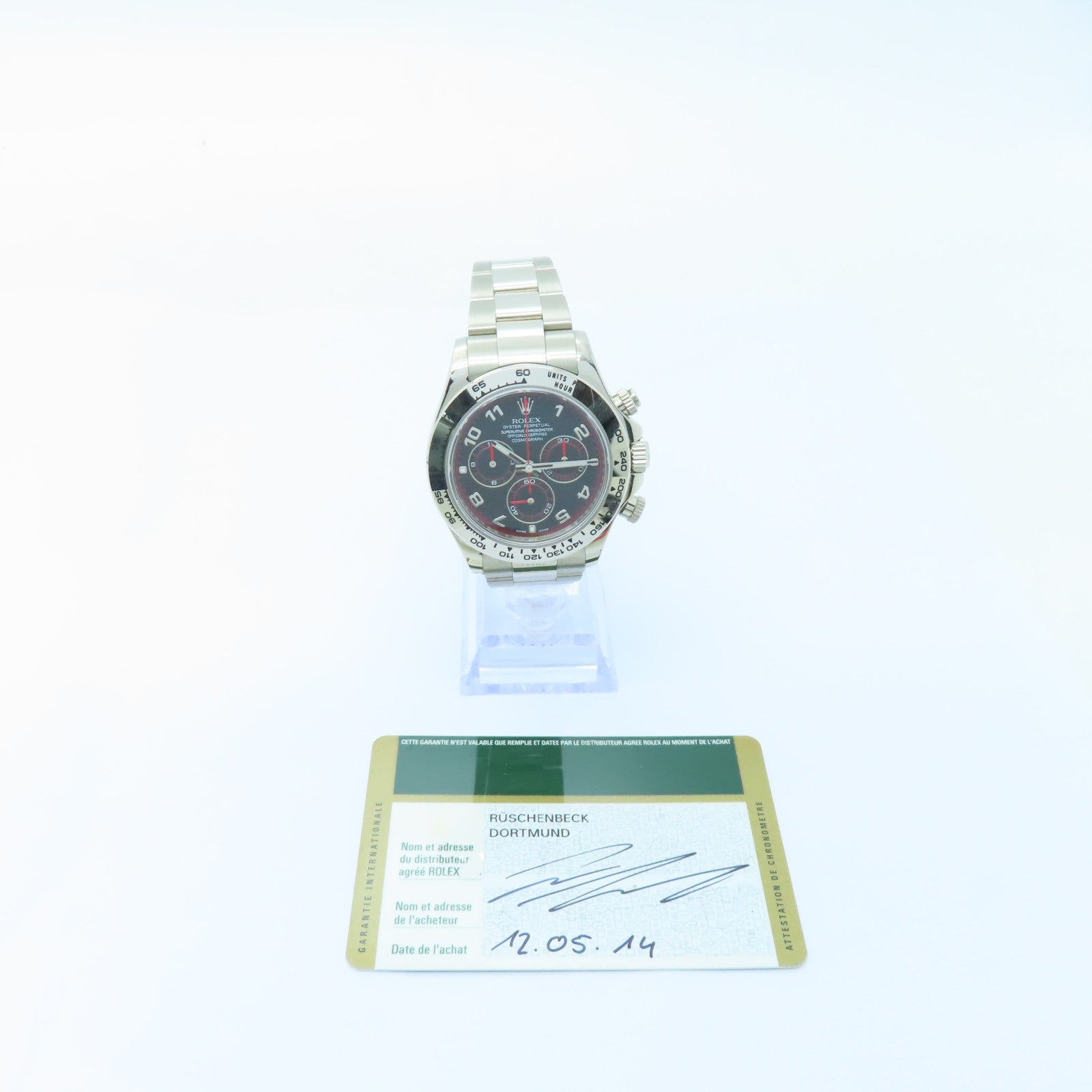 ROLEX Daytona 18K白金手錶自動機芯黒色