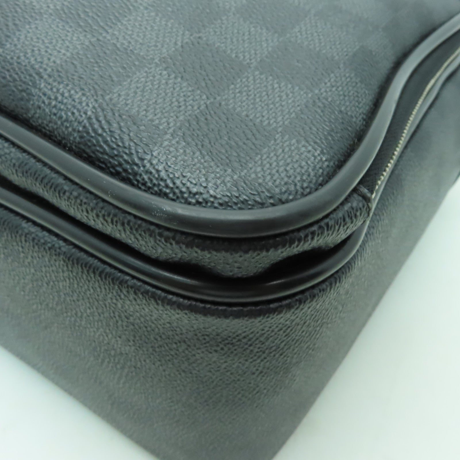 LOUIS VUITTON Damier Graphite Icare银扣公事包/手挽肩背两用袋黑色