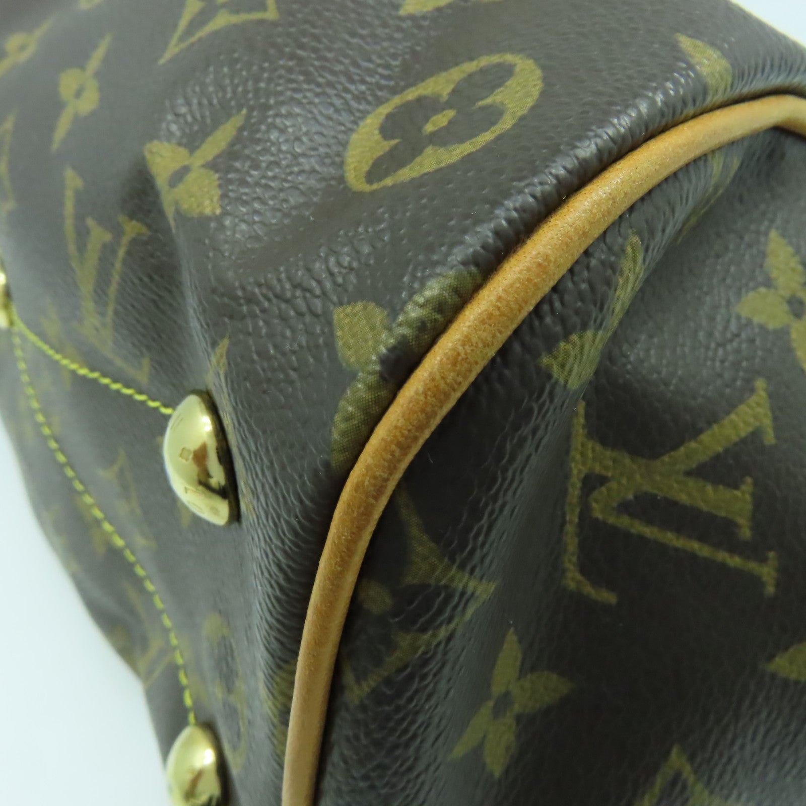 LOUIS VUITTON Monogram Tivoli PM金扣手挽袋啡色