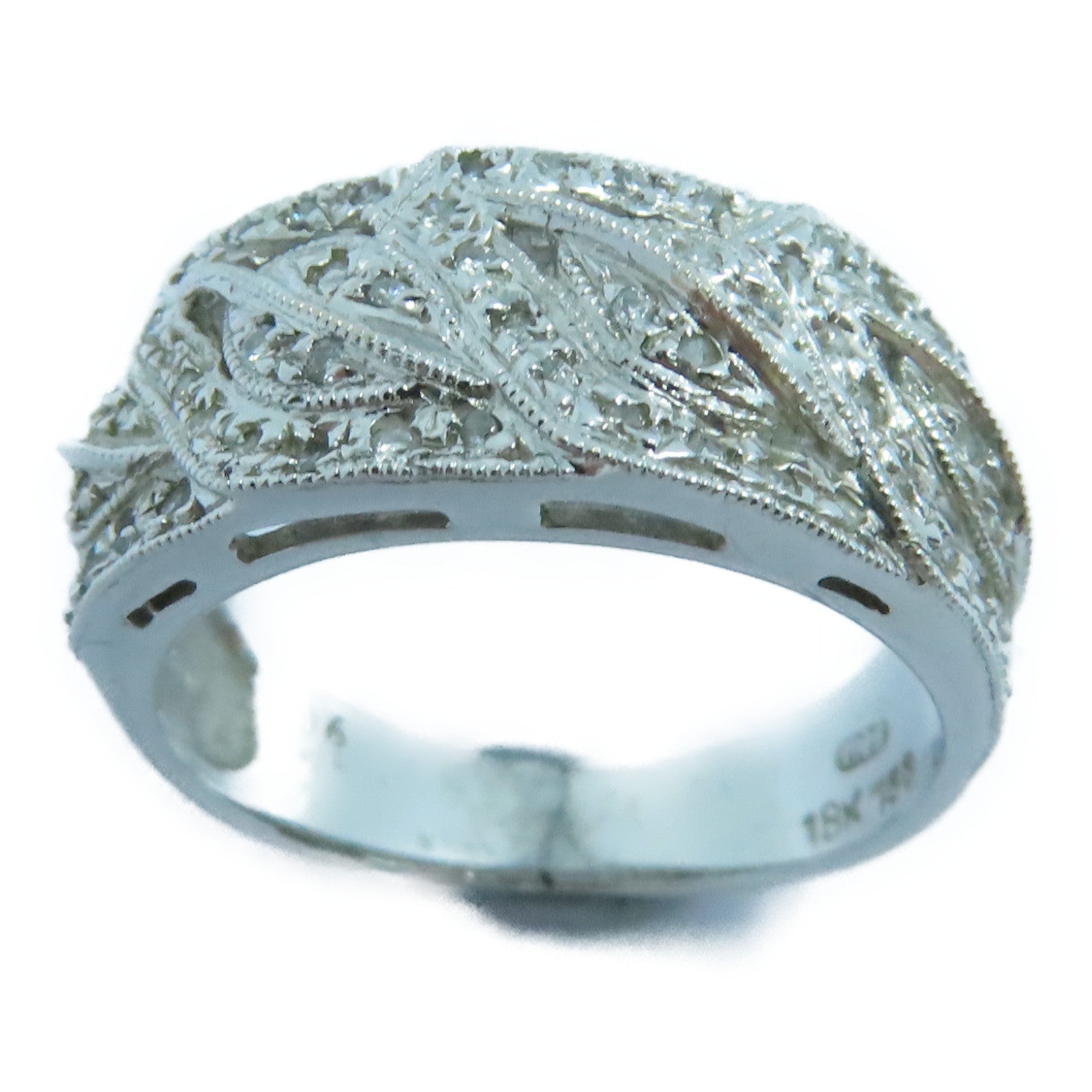 JEWELRY 【激減優惠】18K白金Diamond Ring鑽石戒指US#5銀色