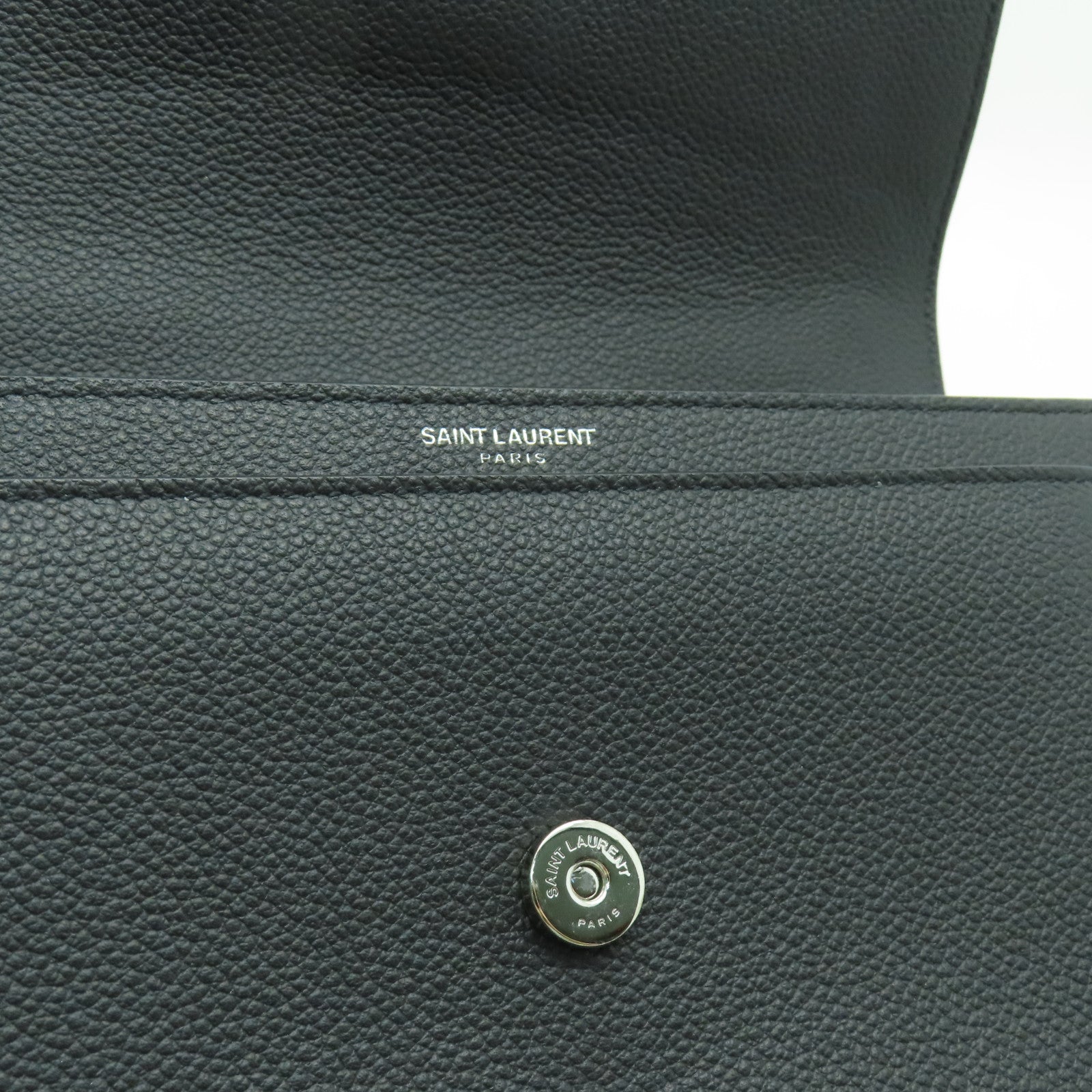 SAINT LAURENT 牛皮皮革Sunset銀扣鏈帶肩背袋黑色