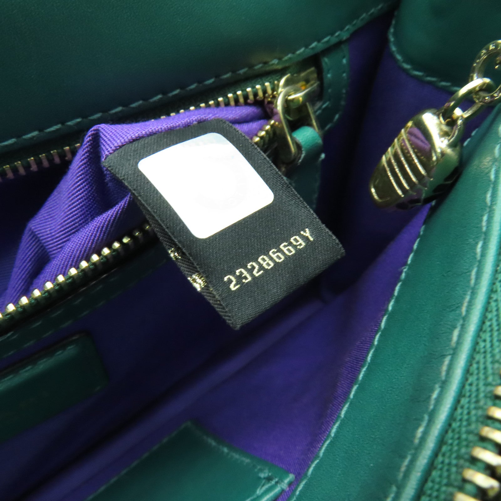 BVLGARI 牛皮皮革Serpenti Forever金扣鏈帶肩背袋綠色