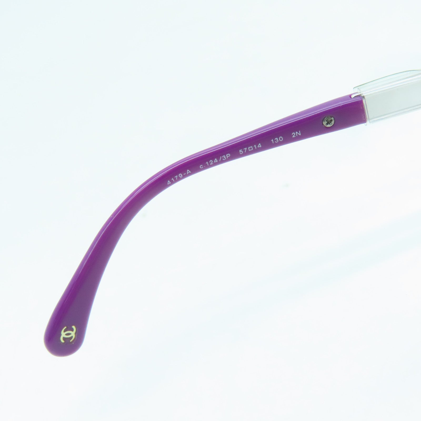 CHANEL 金屬Sunglasses銀扣太陽眼鏡銀色/紫色