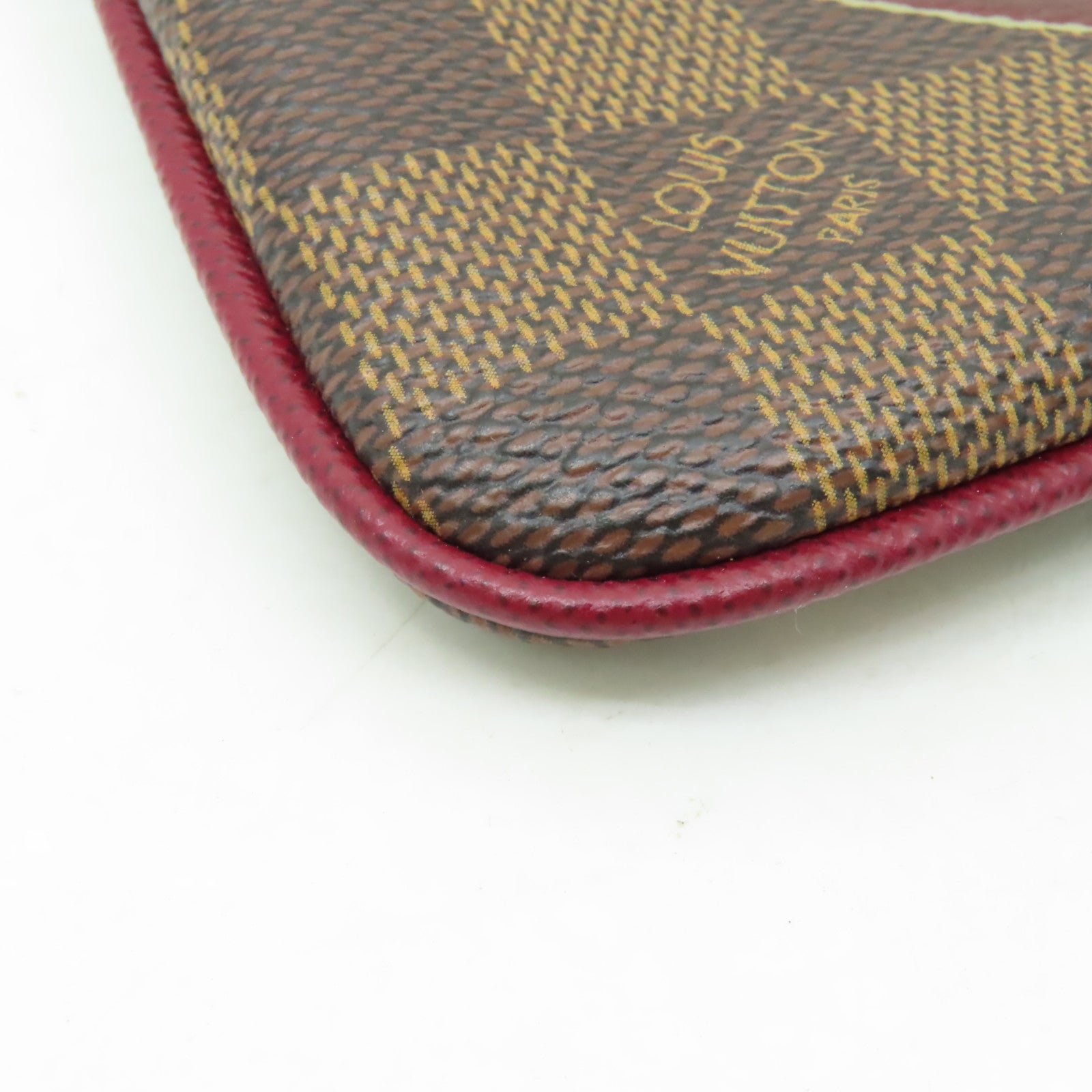 LOUIS VUITTON Damier Chain Pouch金扣鏈帶肩背袋啡色