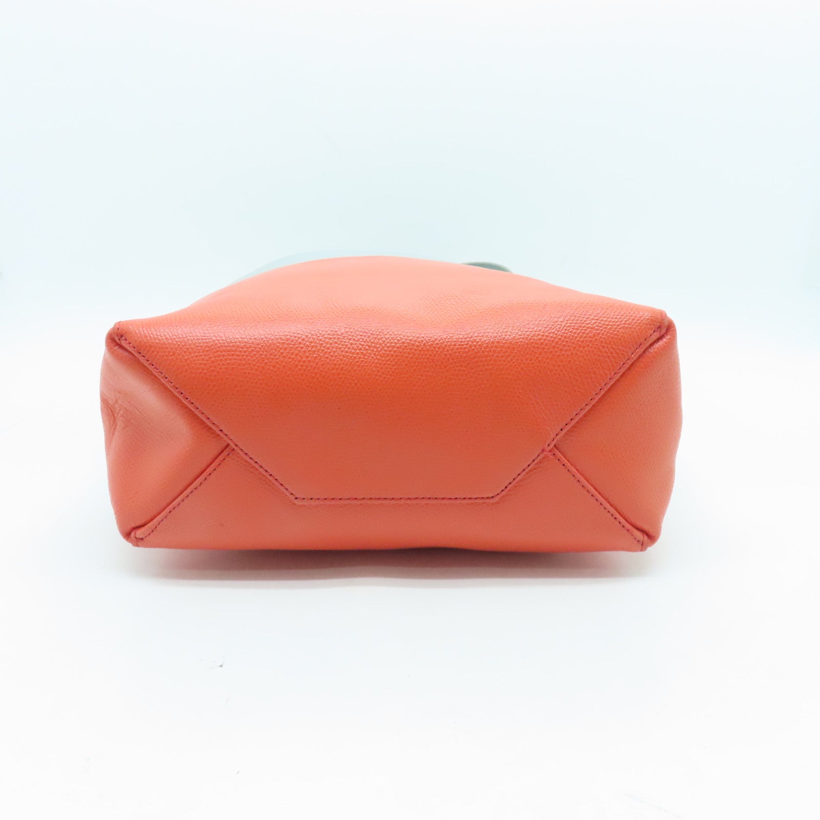 CELINE 【激減優惠】牛皮皮革Small Cabas金扣手挽肩背兩用袋綠色/橙色