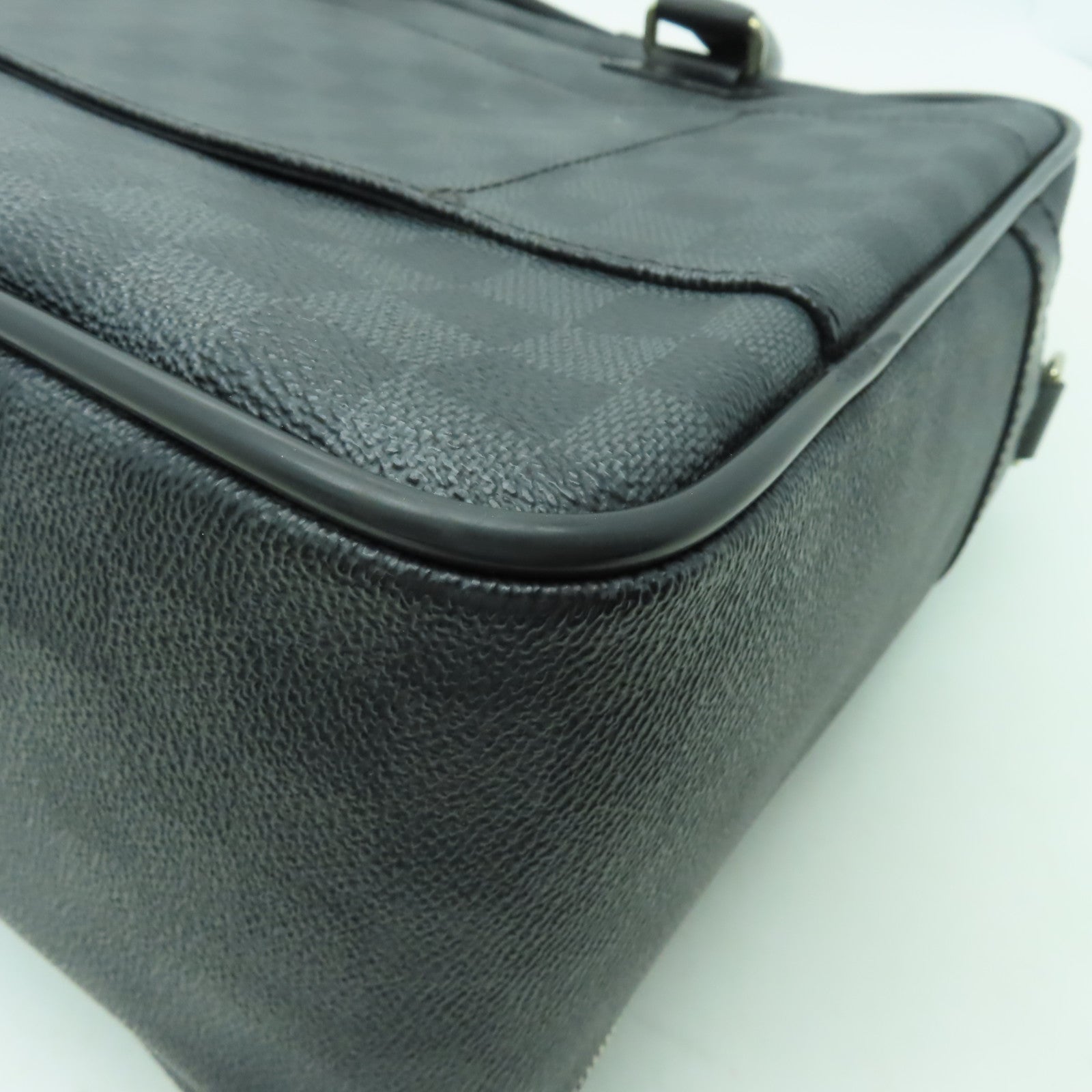 LOUIS VUITTON Damier Graphite Icare银扣公事包/手挽肩背两用袋黑色