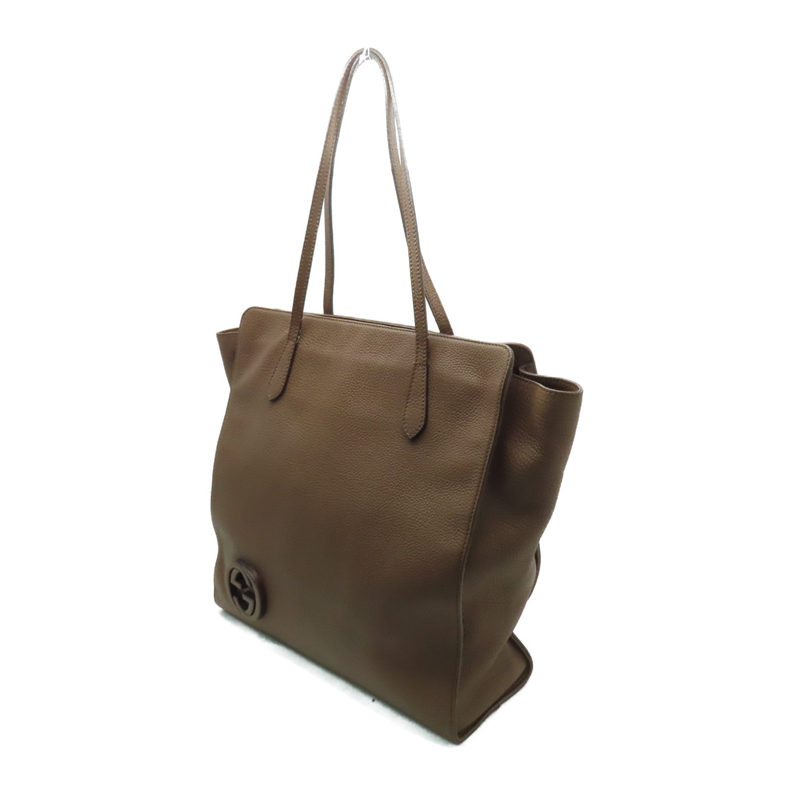 GUCCI 牛皮皮革Shoulder Bag金扣肩背袋啡色