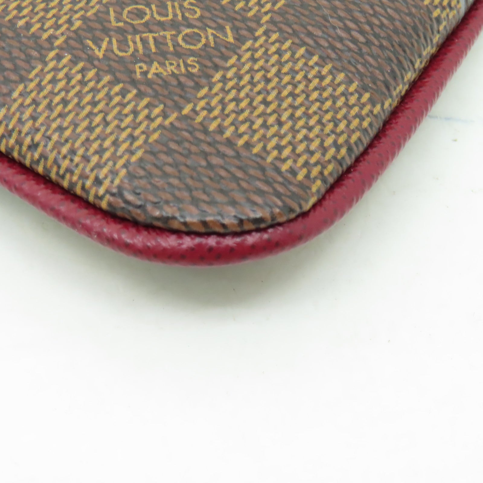 LOUIS VUITTON Damier Chain Pouch金扣鏈帶肩背袋啡色
