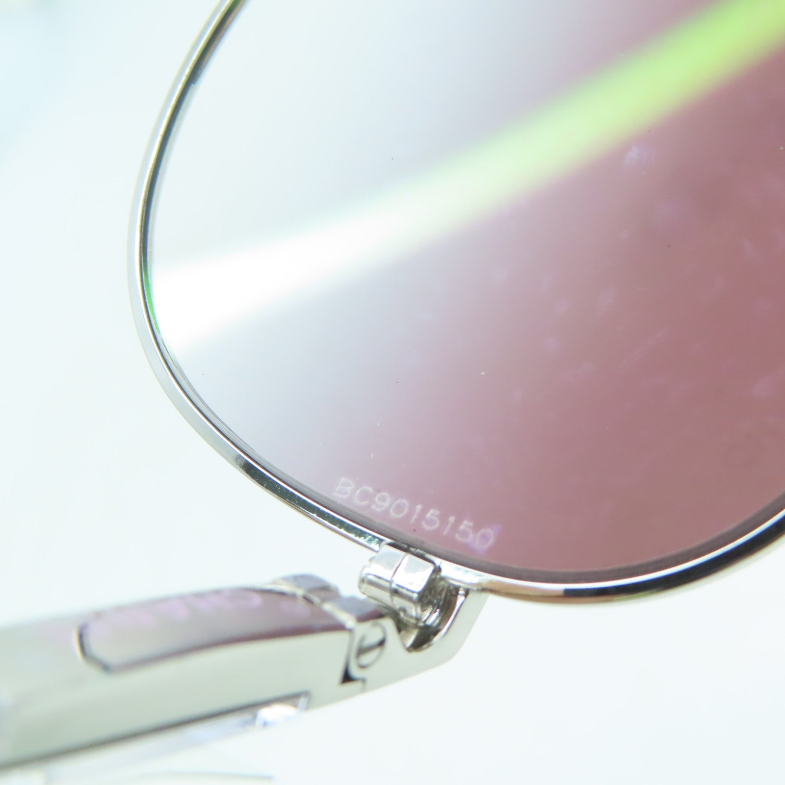 CHANEL 金屬Sunglasses銀扣太陽眼鏡銀色/紫色
