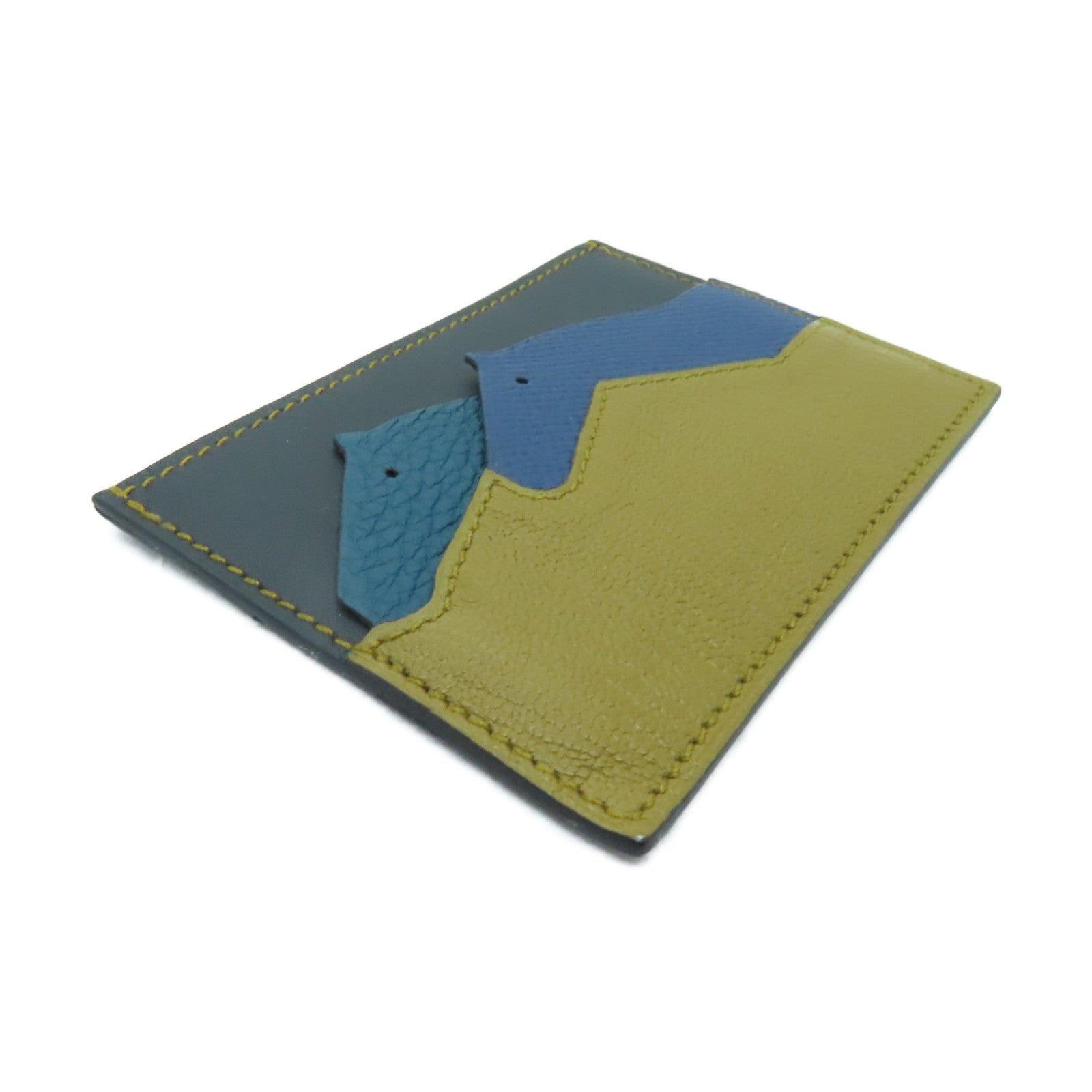 HERMES Epsom皮革Card Case卡片套藍色/啡色