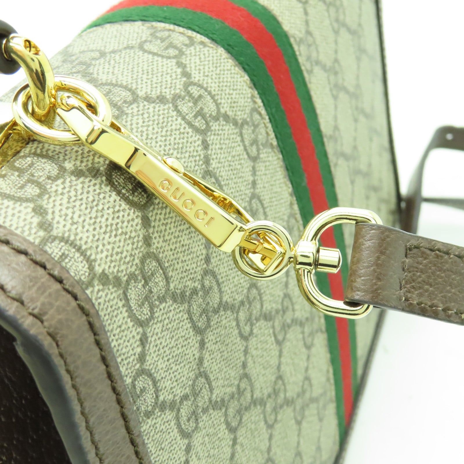 GUCCI 塗層帆布Ophidia金扣手挽肩背兩用袋啡色