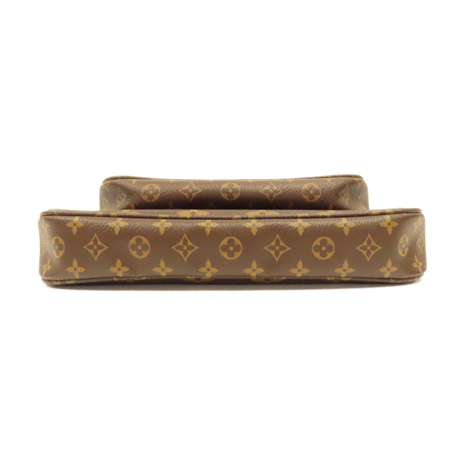 LOUIS VUITTON Monogram Mutti Pochette Accessories金扣鏈帶肩背袋啡色