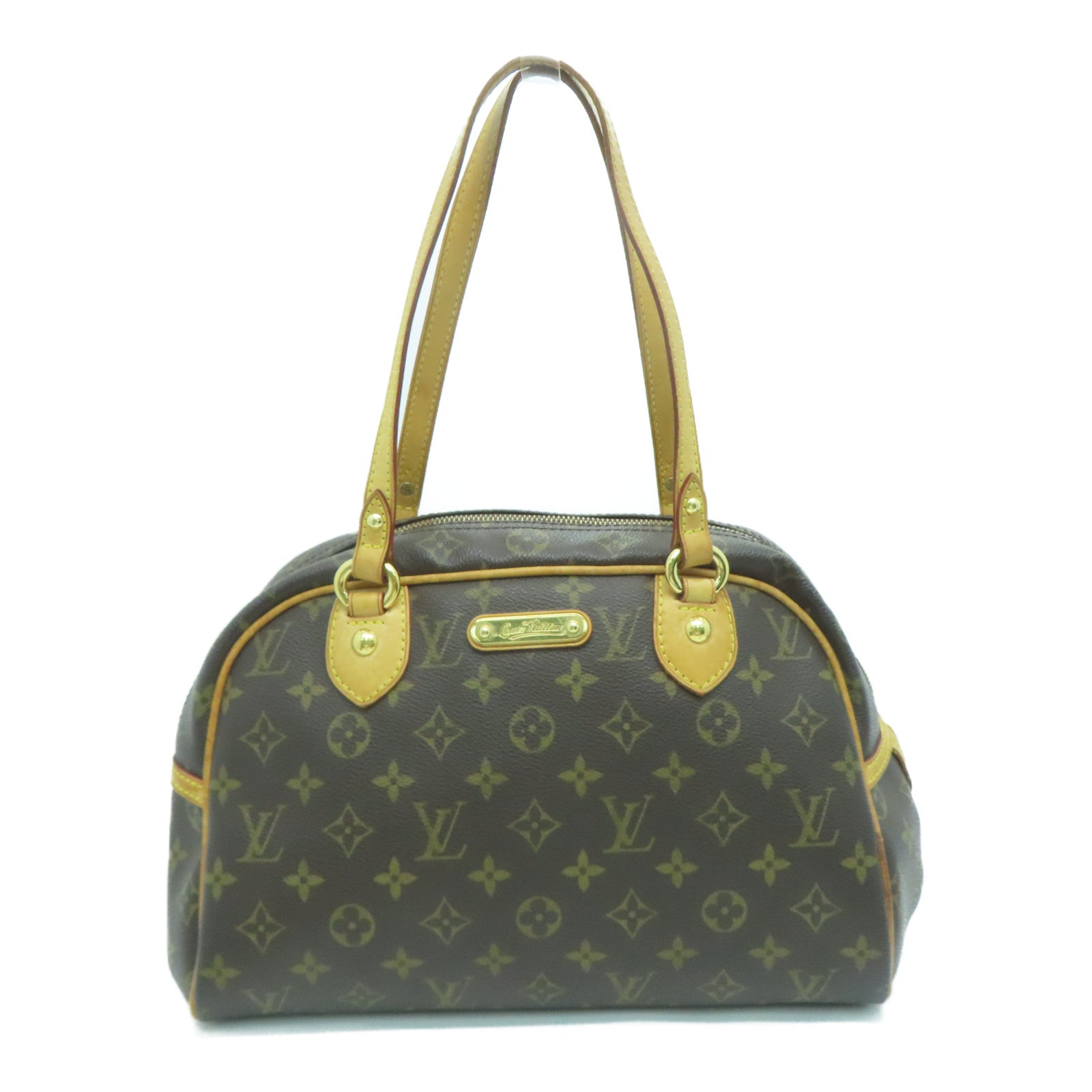 LOUIS VUITTON Monogram Montorgueil PM Shoulder Bag金扣肩背袋啡色