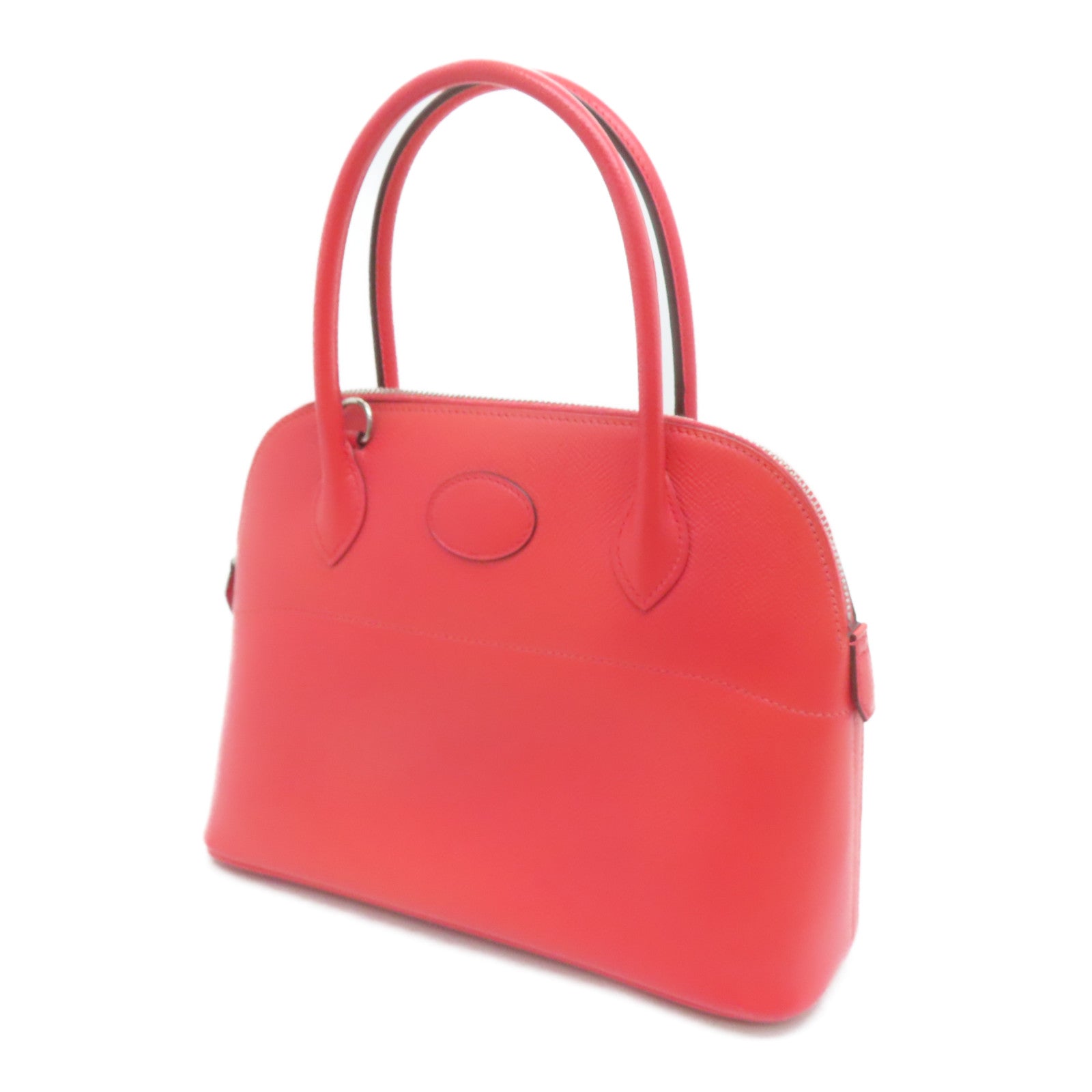HERMES Epsom Leather Bolide 27 Silver Buckle Handle Shoulder