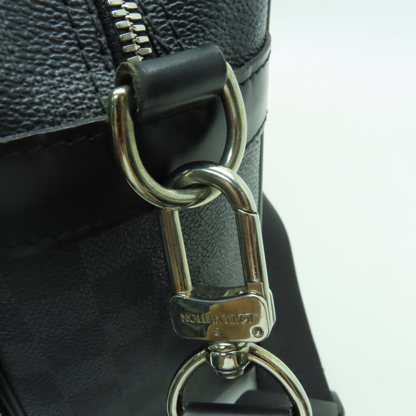 LOUIS VUITTON Damier Graphite Icare银扣公事包/手挽肩背两用袋黑色