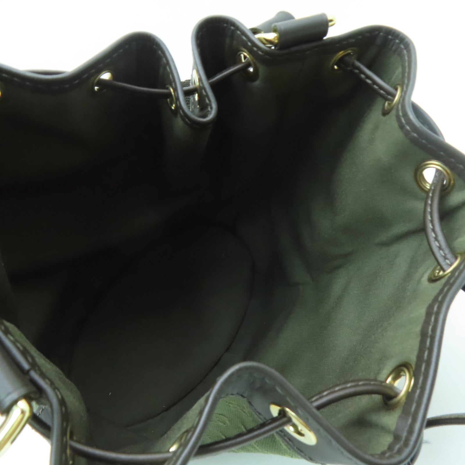 LOUIS VUITTON Monogram Mini Noelie金扣手挽袋綠色