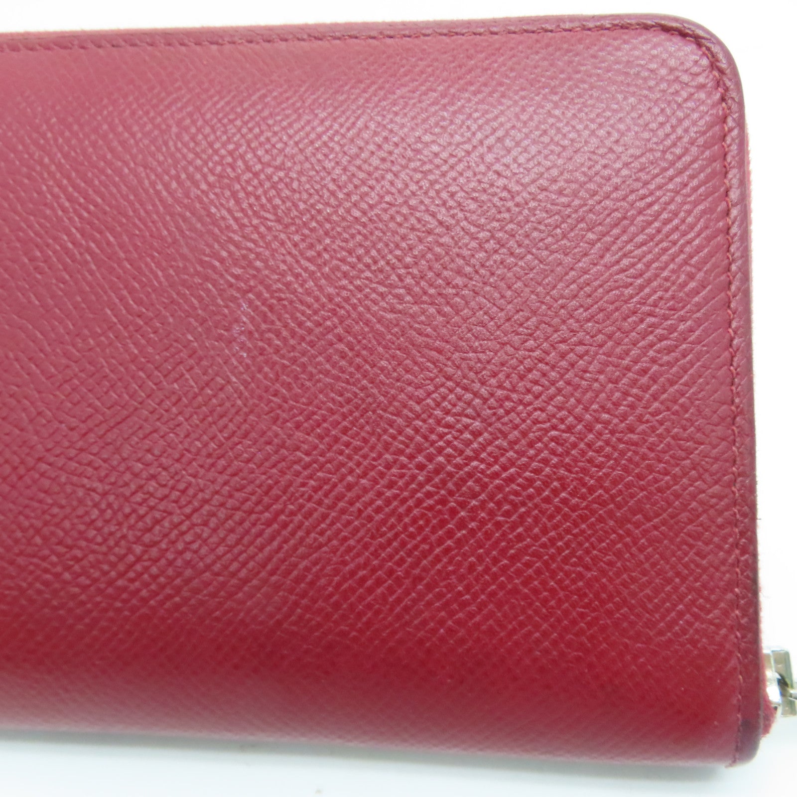 HERMES Epsom皮革Silk In Long Wallet銀扣長錢包紅色