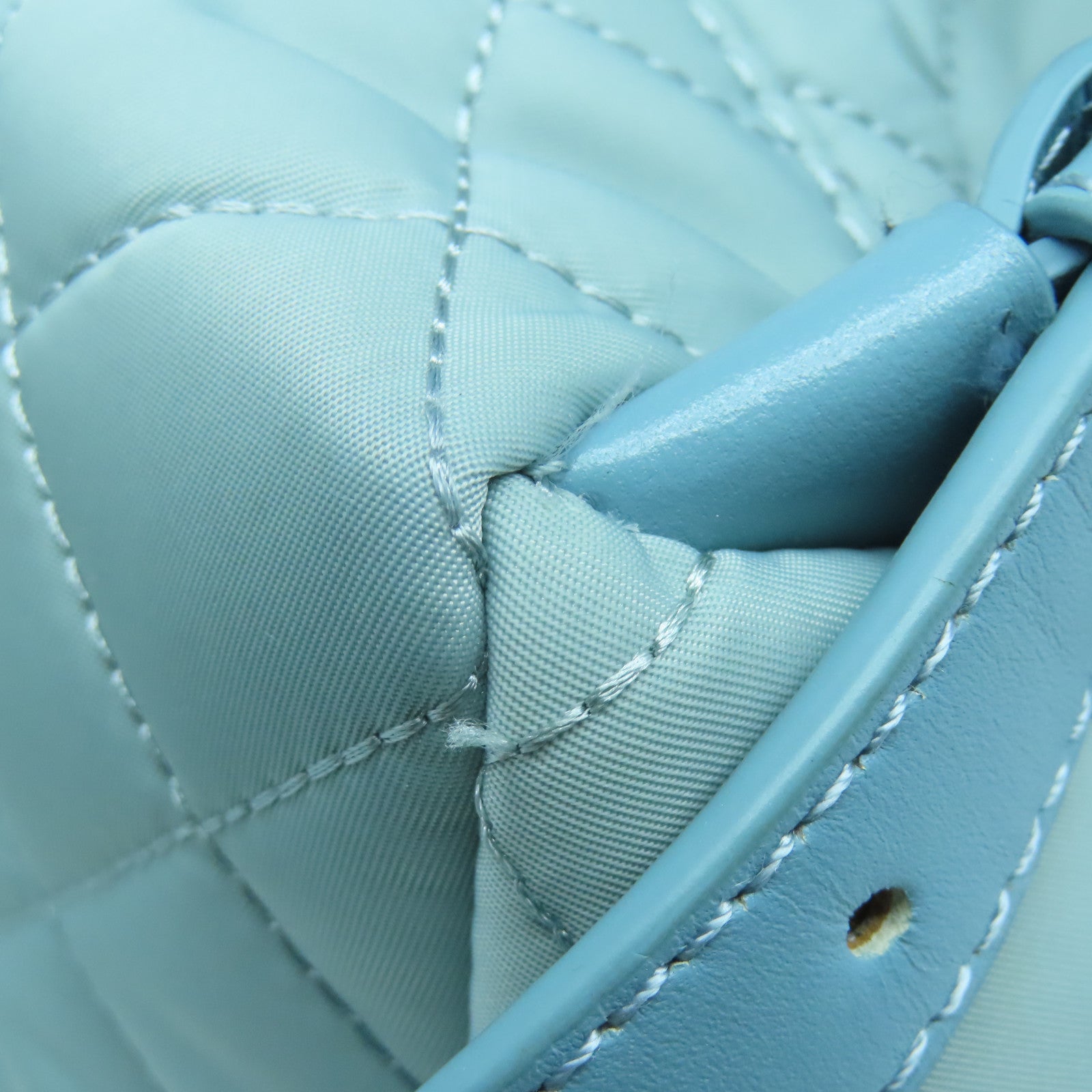 MOSCHINO Rhombus Nylon Backppack Gold Buckle Backpack Pink Blue