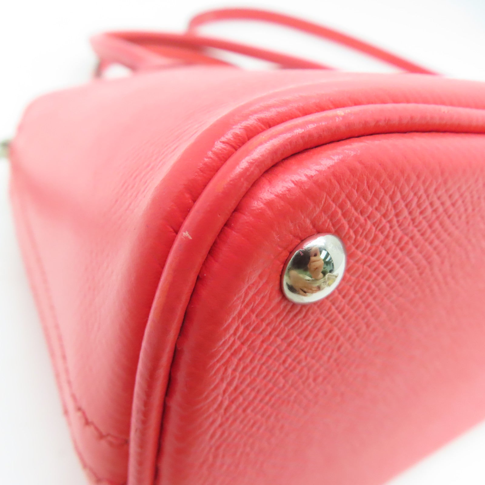 HERMES Epsom Leather Bolide 27 Silver Buckle Handle Shoulder Backpack Rose Jaipur/Red