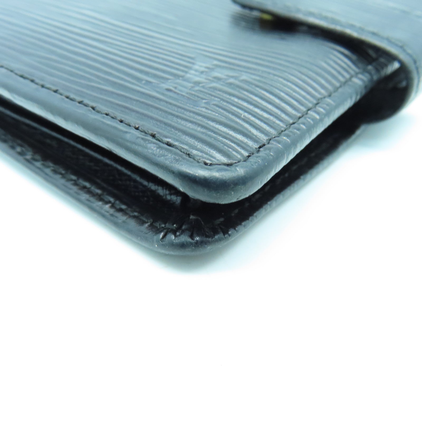LOUIS VUITTON Epi Fold Wallet金扣钱包黑色