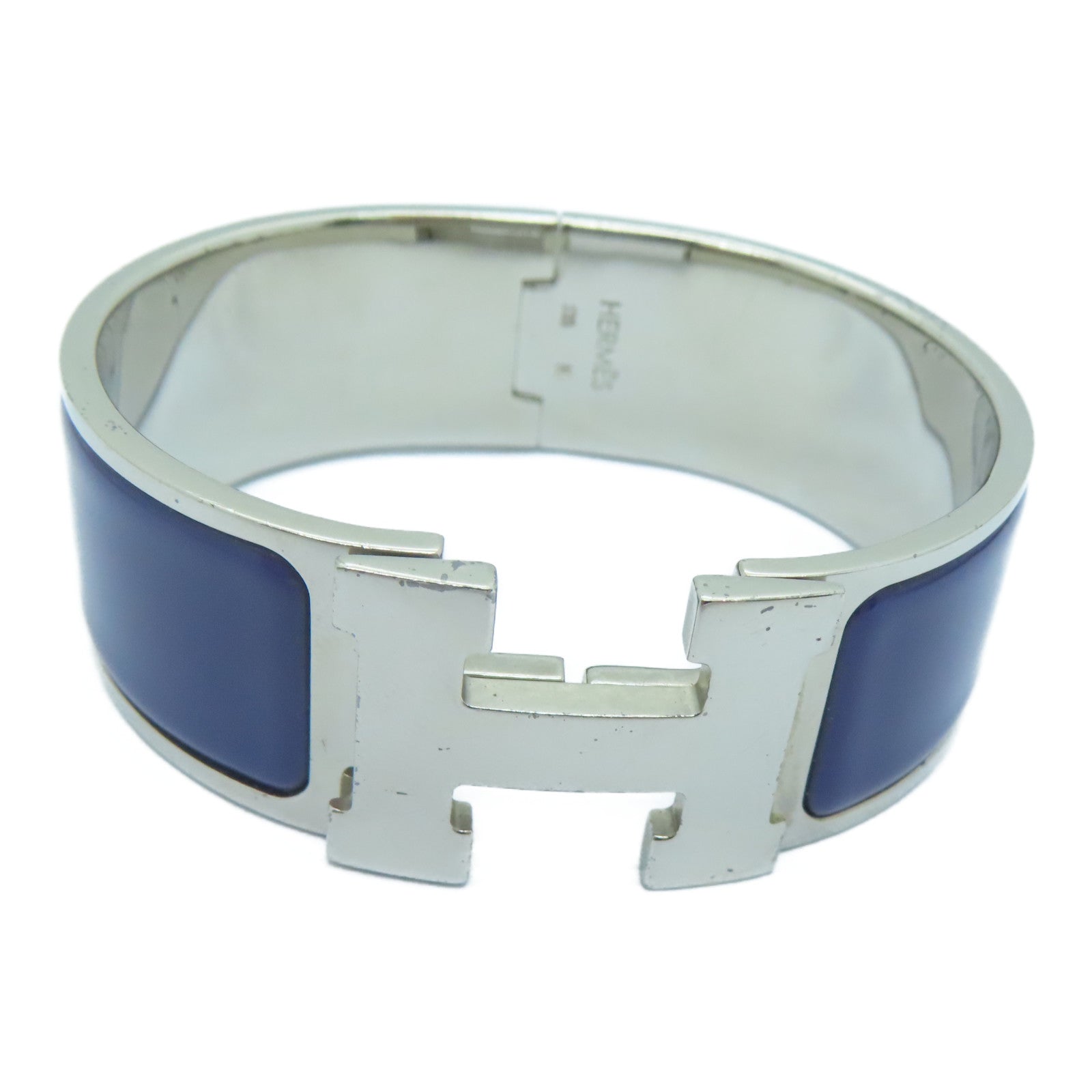 HERMES 【激減優惠】金屬Clic-Clac H Bracelet銀扣手鐲紫色