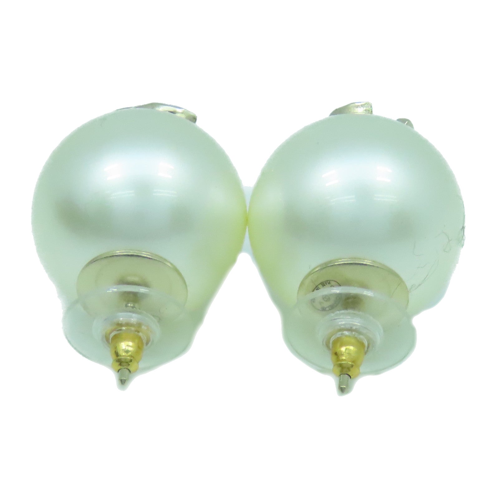 CHANEL 金屬/PVC Earrings耳環白色/金色