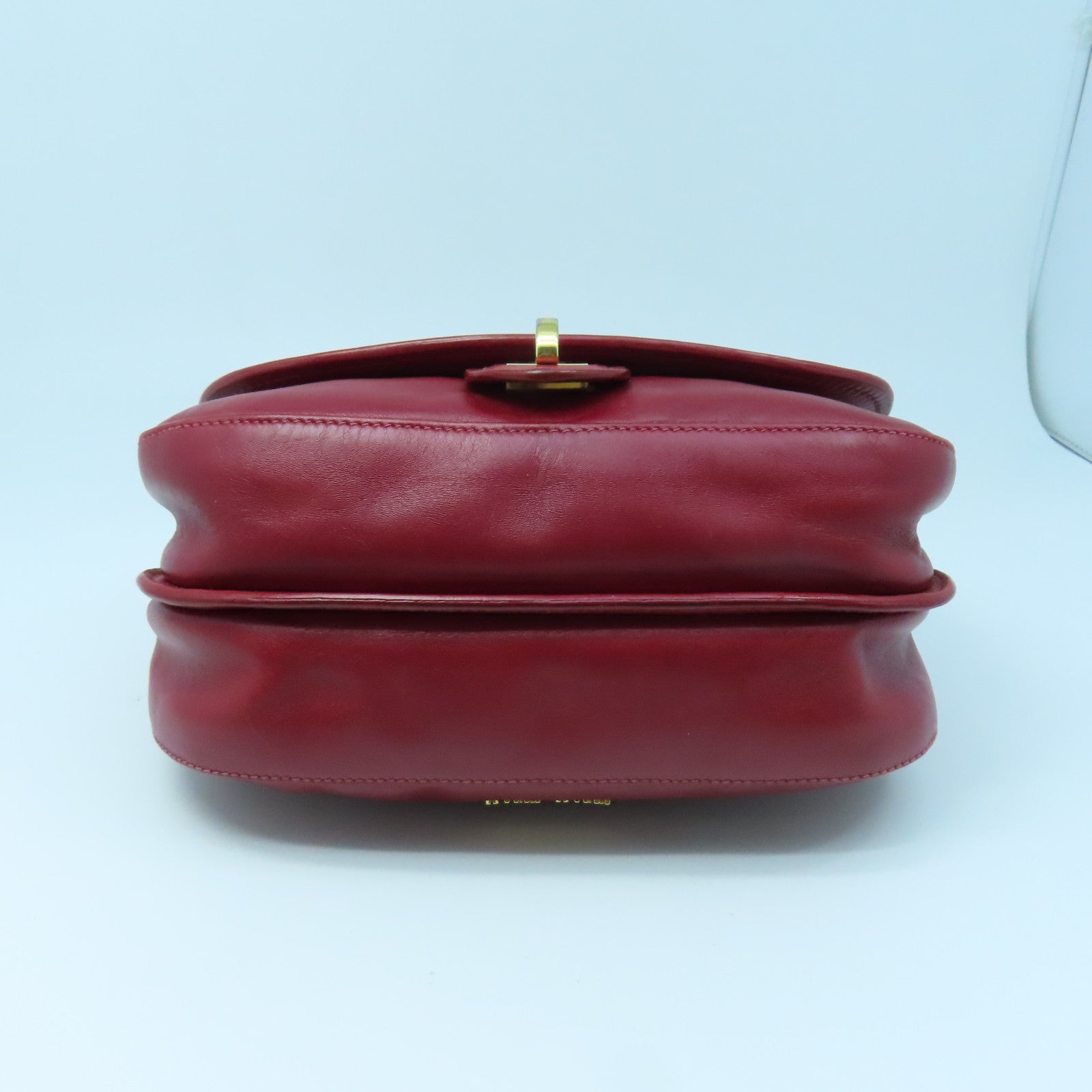 Miu Miu 牛皮皮革Shoulder Bag金扣鏈帶肩背袋紅色