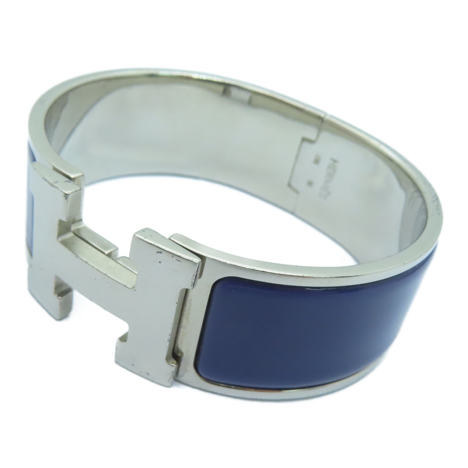 HERMES 【激減優惠】金屬Clic-Clac H Bracelet銀扣手鐲紫色