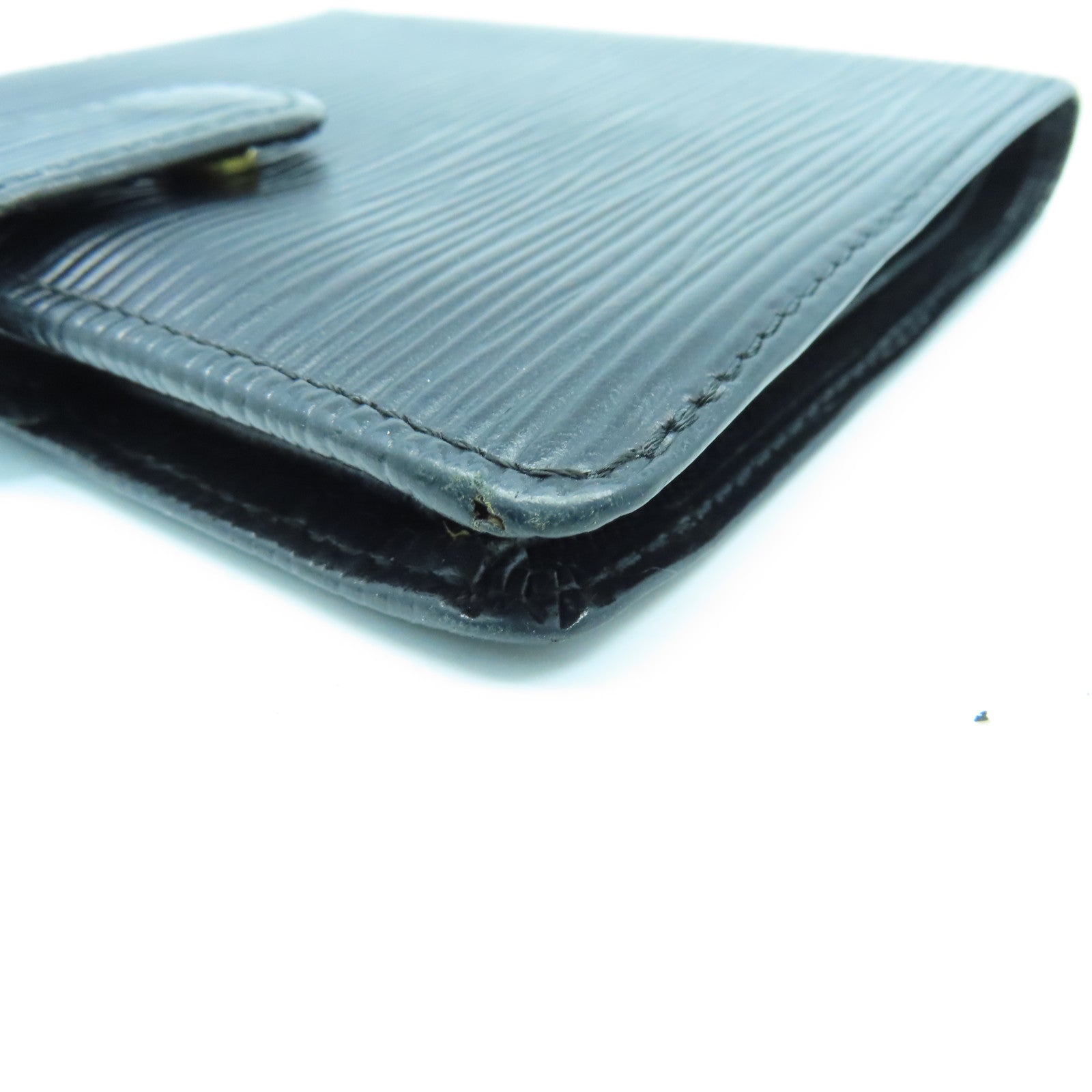 LOUIS VUITTON Epi Fold Wallet金扣钱包黑色