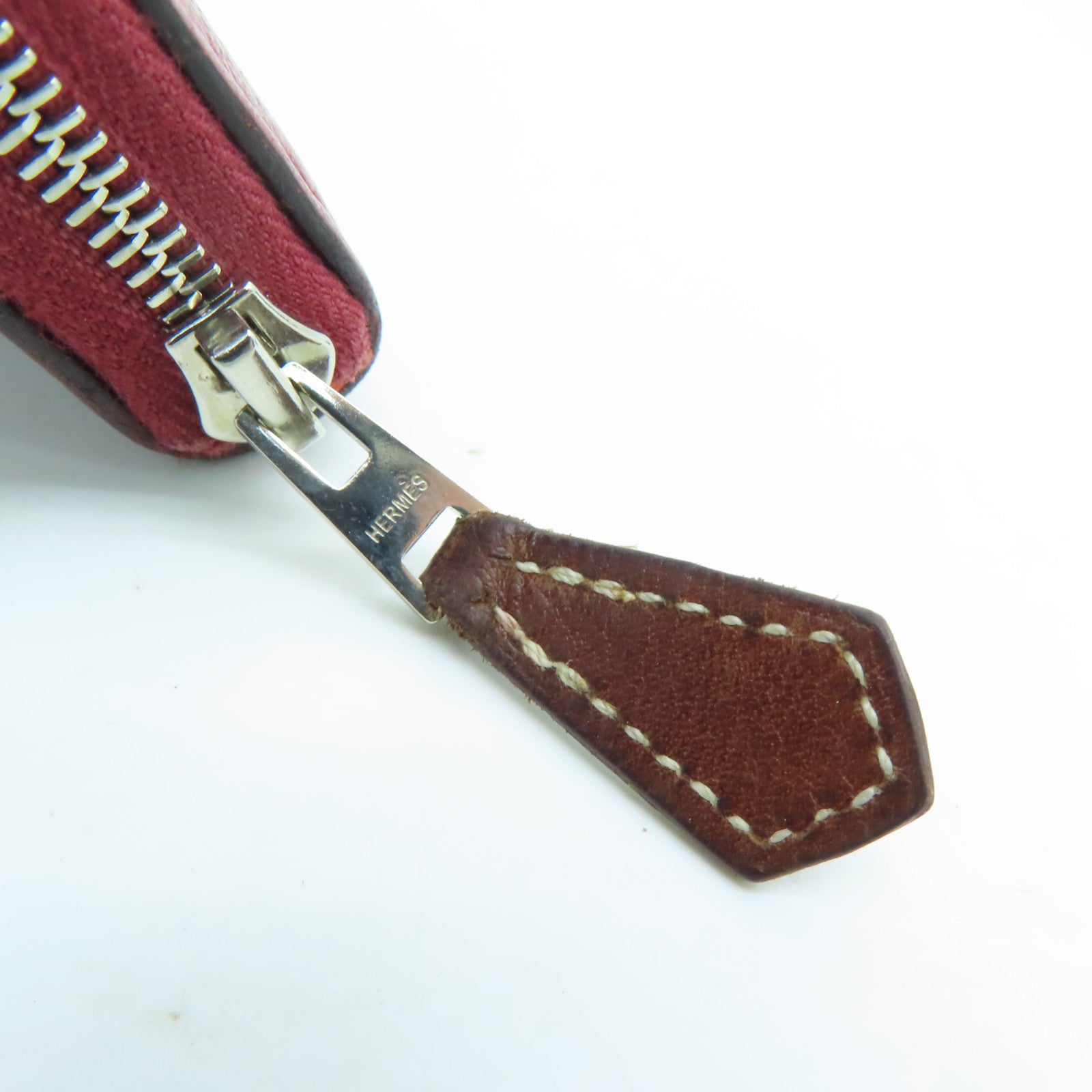 HERMES Epsom皮革Silk In Long Wallet銀扣長錢包紅色