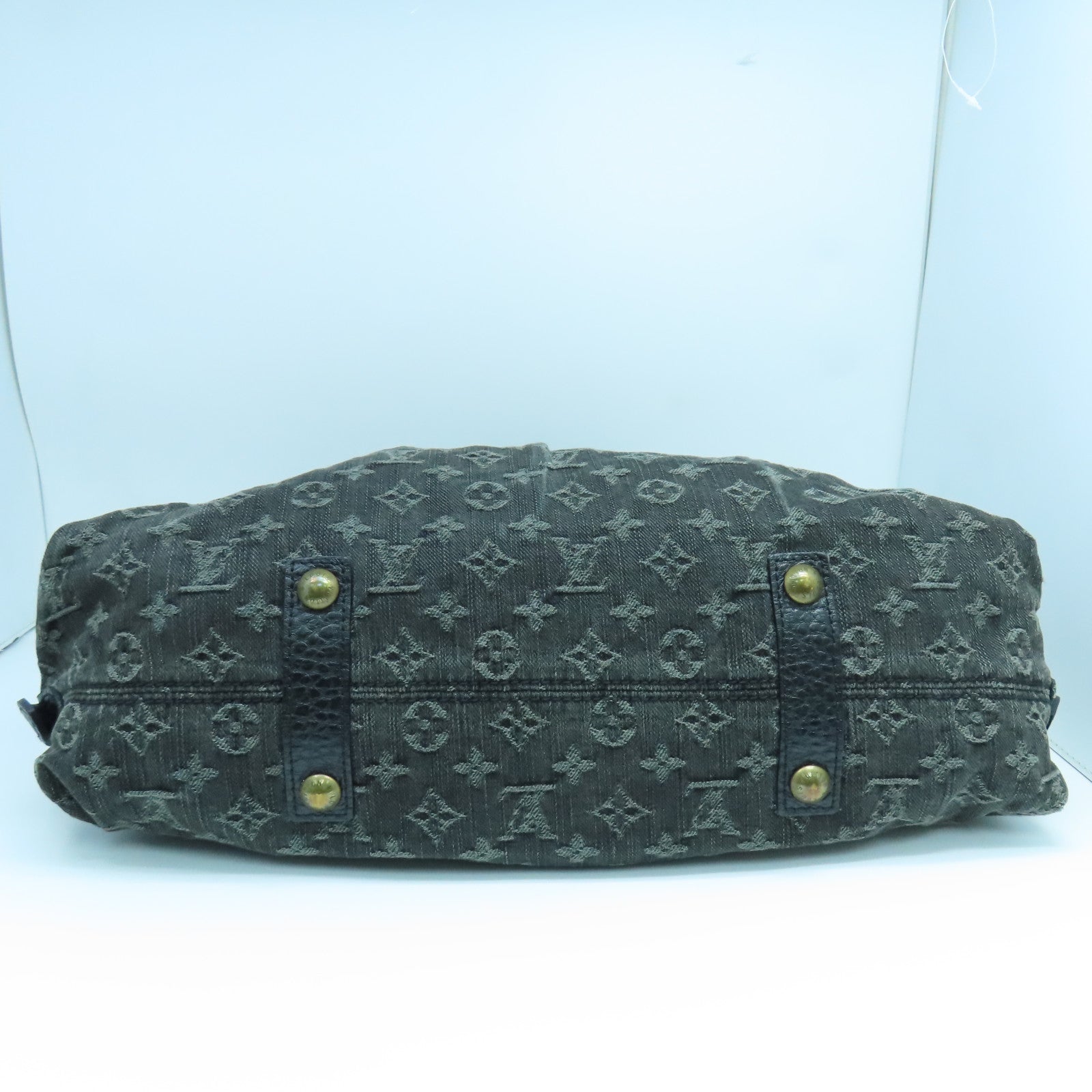 LOUIS VUITTON Monogram Denim Neo Cabby MM金扣手挽肩背兩用袋黑色