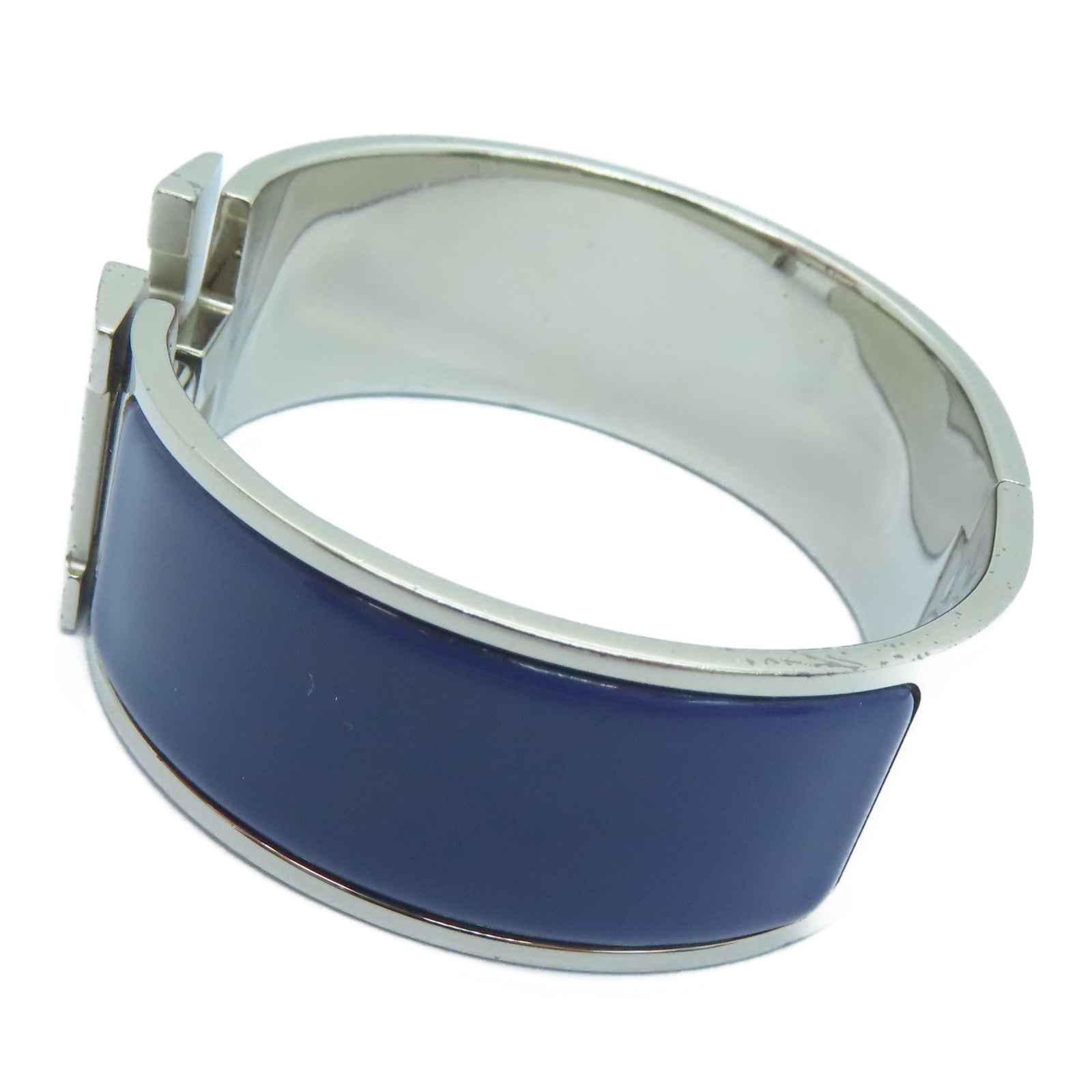 HERMES 【激減優惠】金屬Clic-Clac H Bracelet銀扣手鐲紫色