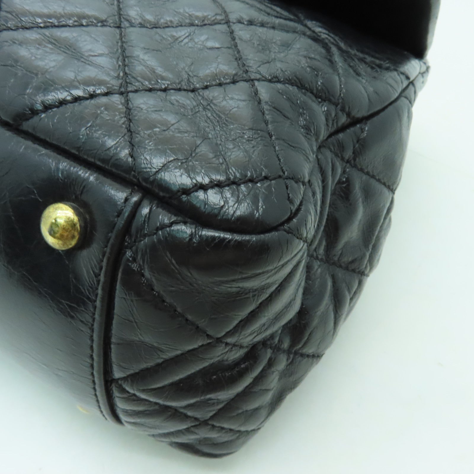 CHANEL 菱格牛皮皮革Shoulder Bag金扣鏈帶肩背袋黑色/紅色
