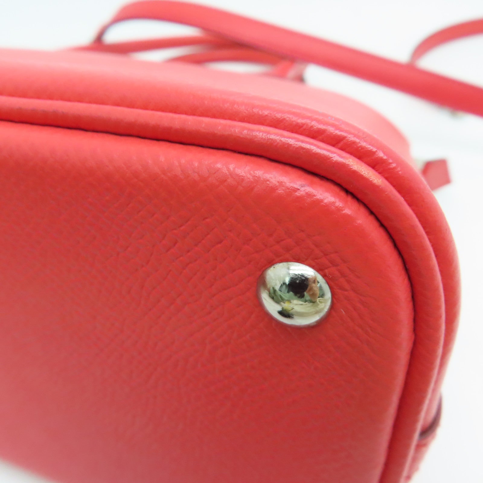 HERMES Epsom Leather Bolide 27 Silver Buckle Handle Shoulder Backpack Rose Jaipur/Red