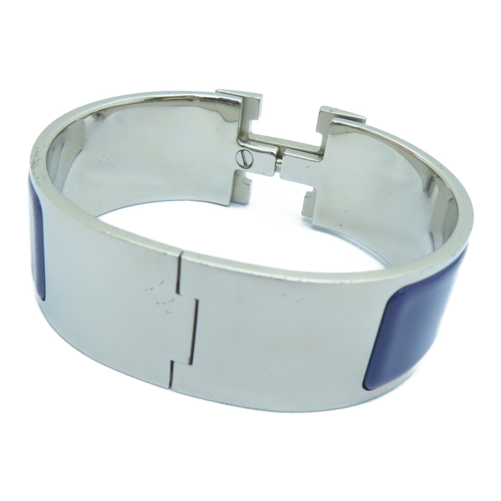 HERMES 【激減優惠】金屬Clic-Clac H Bracelet銀扣手鐲紫色