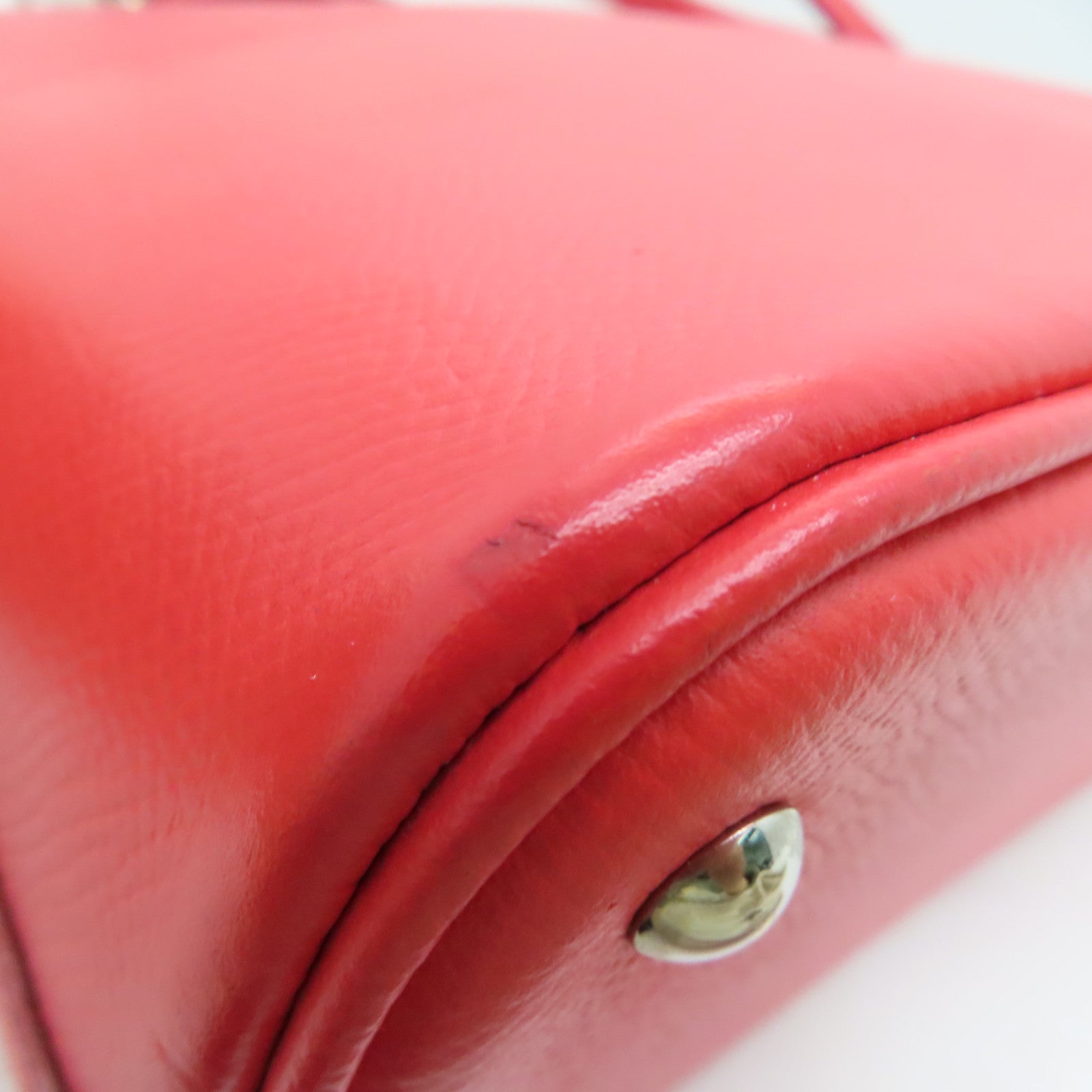HERMES Epsom Leather Bolide 27 Silver Buckle Handle Shoulder Backpack Rose Jaipur/Red