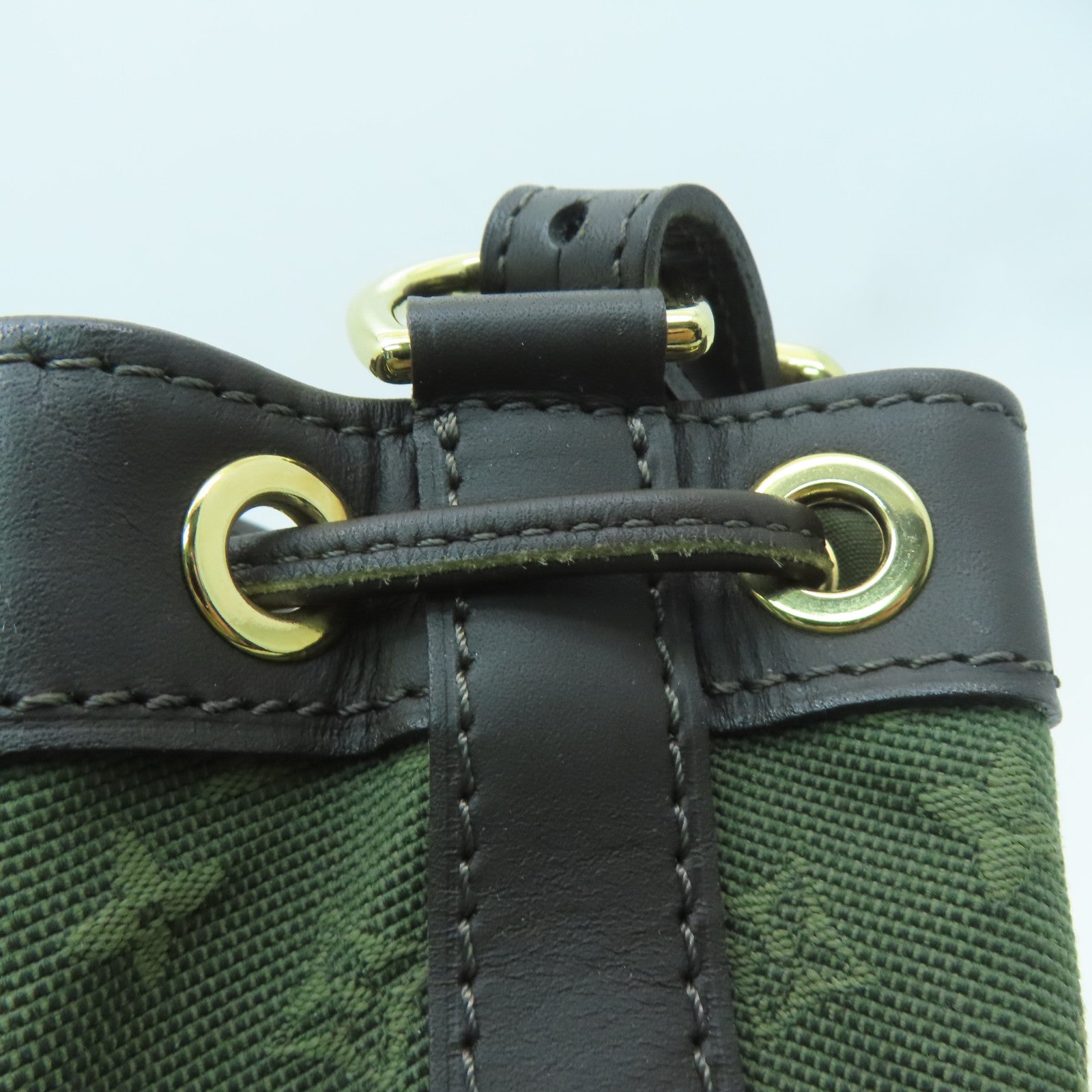 LOUIS VUITTON Monogram Mini Noelie金扣手挽袋綠色