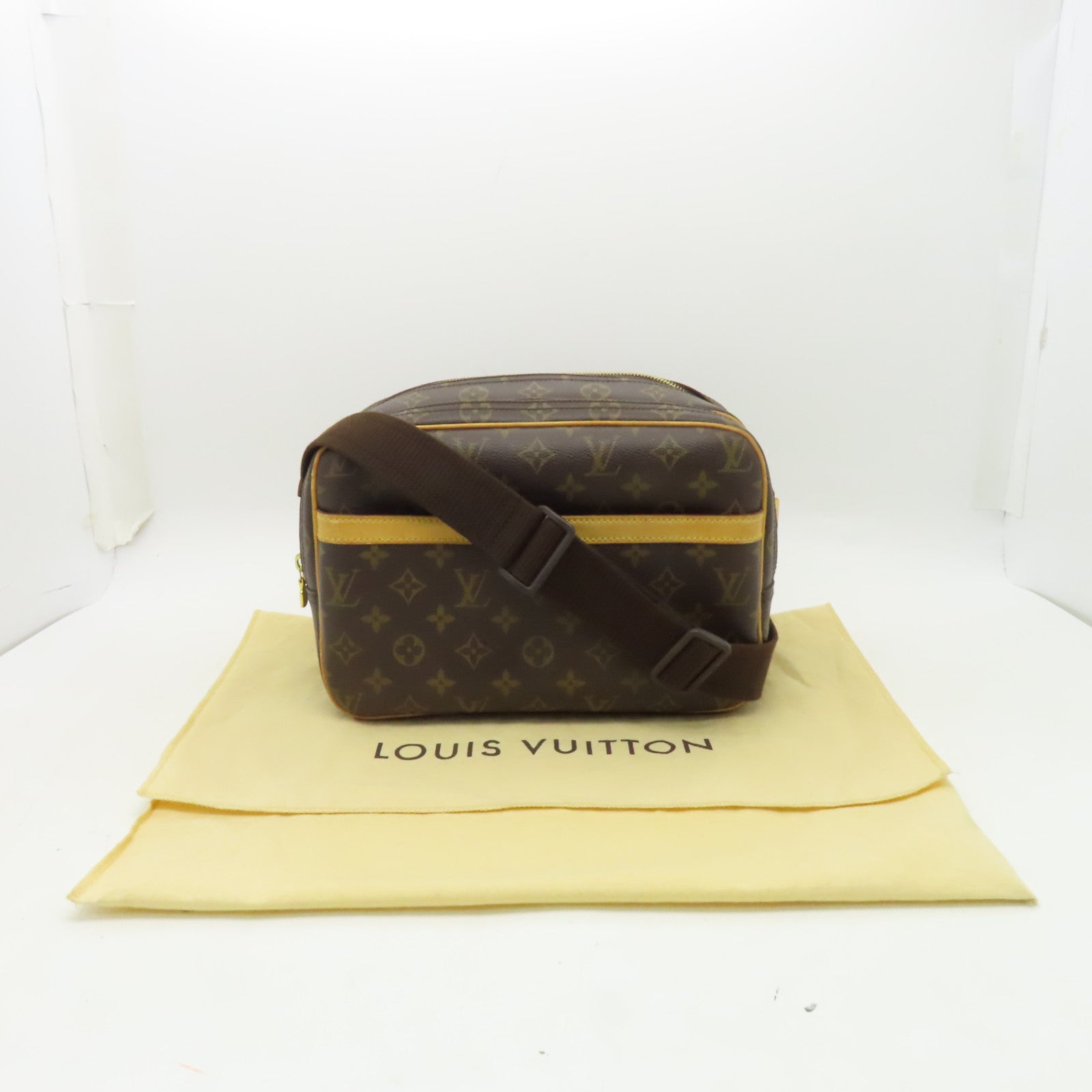 LOUIS VUITTON 【激減優惠】Monogram Reporter金扣肩背袋棕色