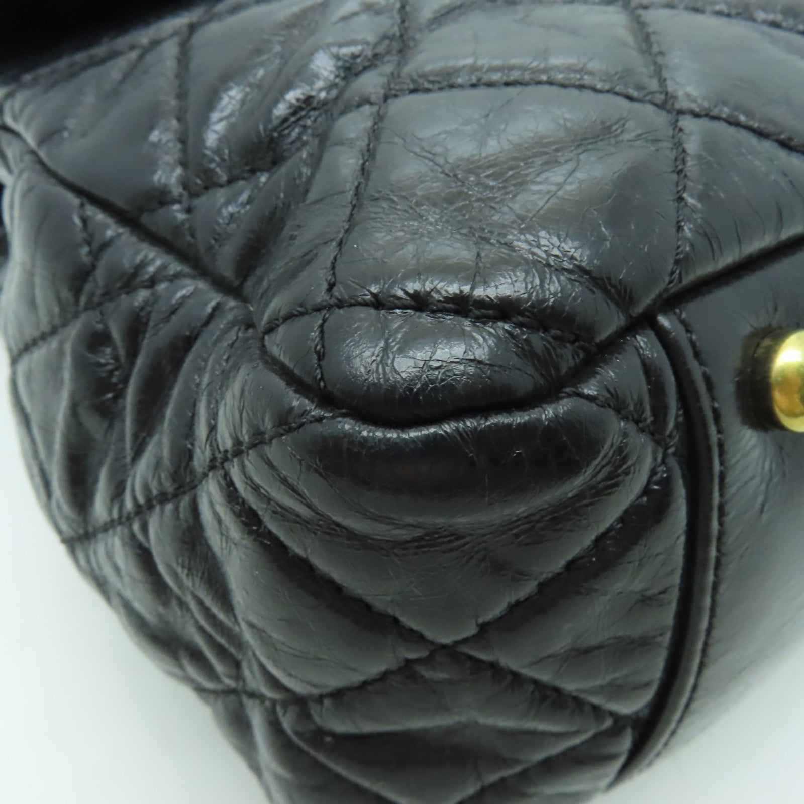 CHANEL 菱格牛皮皮革Shoulder Bag金扣鏈帶肩背袋黑色/紅色