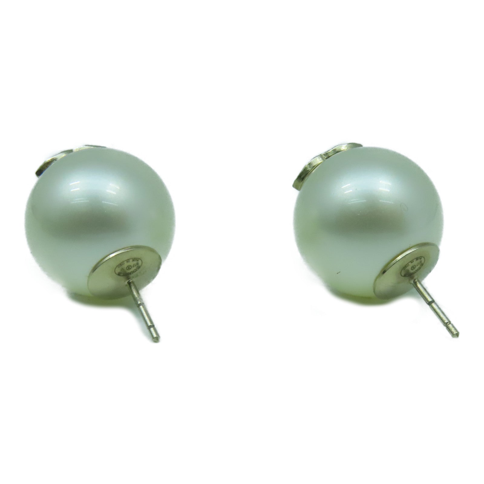 CHANEL 金屬/PVC Earrings耳環白色/金色