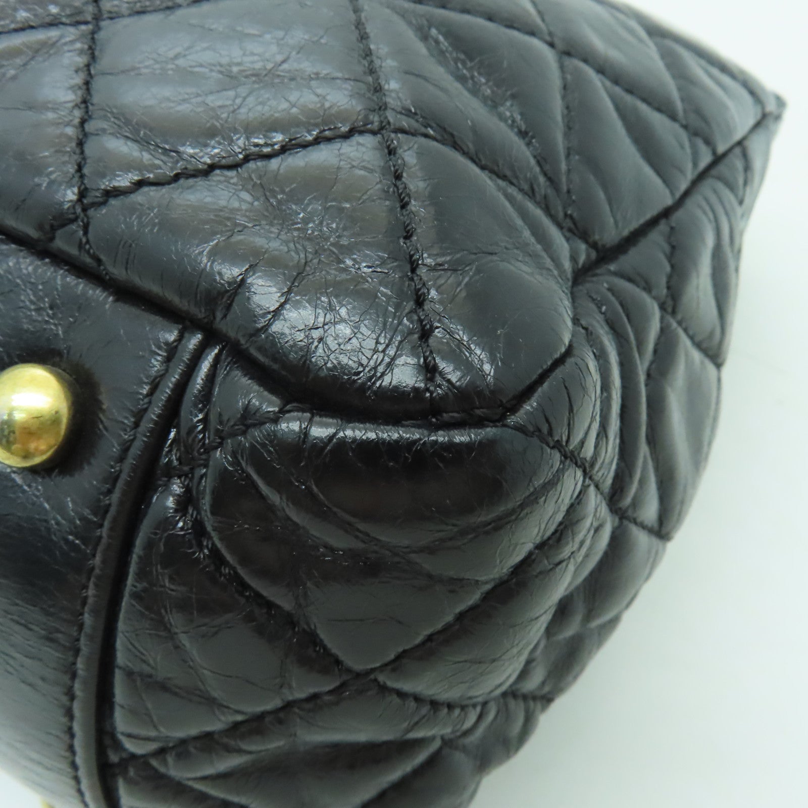 CHANEL 菱格牛皮皮革Shoulder Bag金扣鏈帶肩背袋黑色/紅色