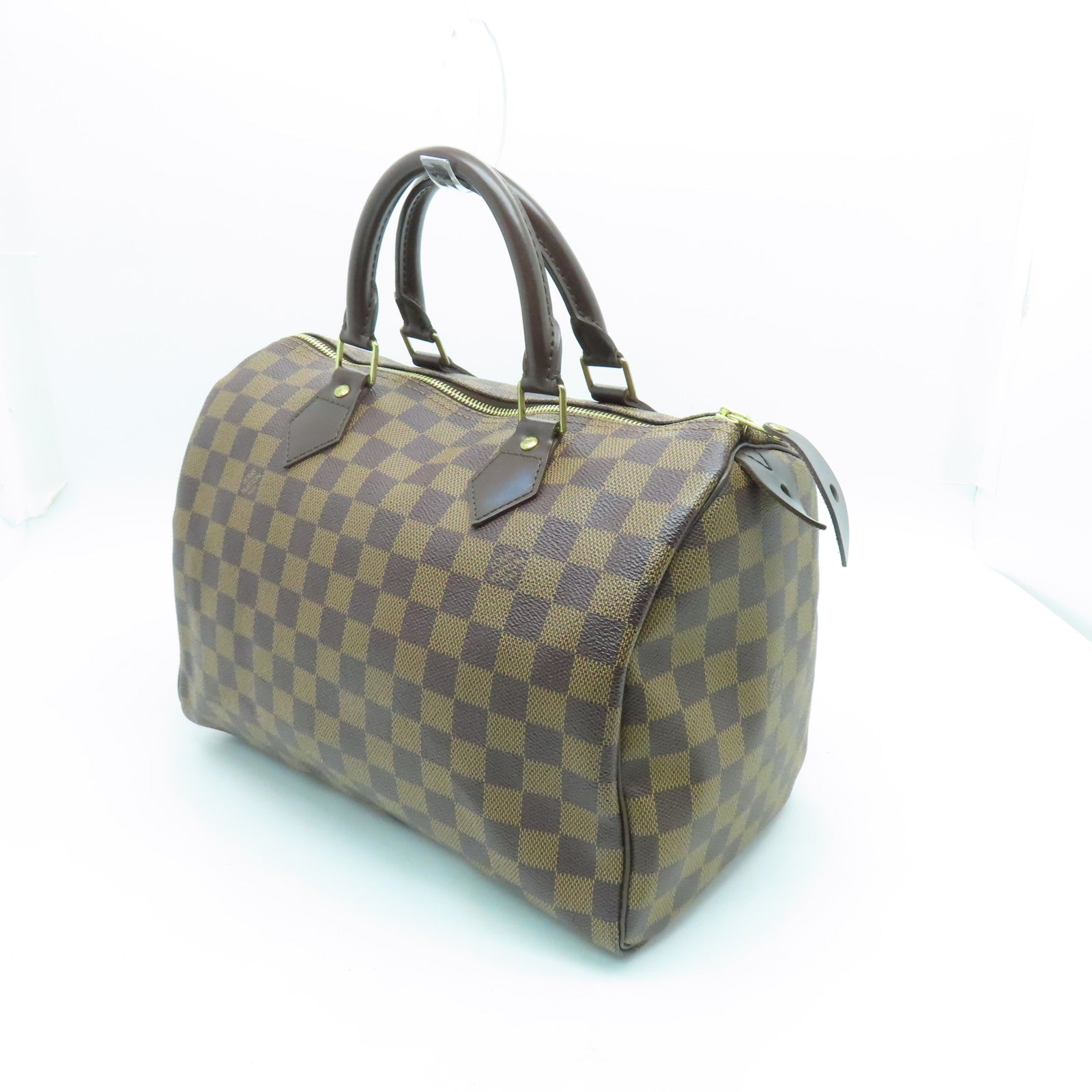 LOUIS VUITTON Damier Speedy 30金扣手挽袋啡色