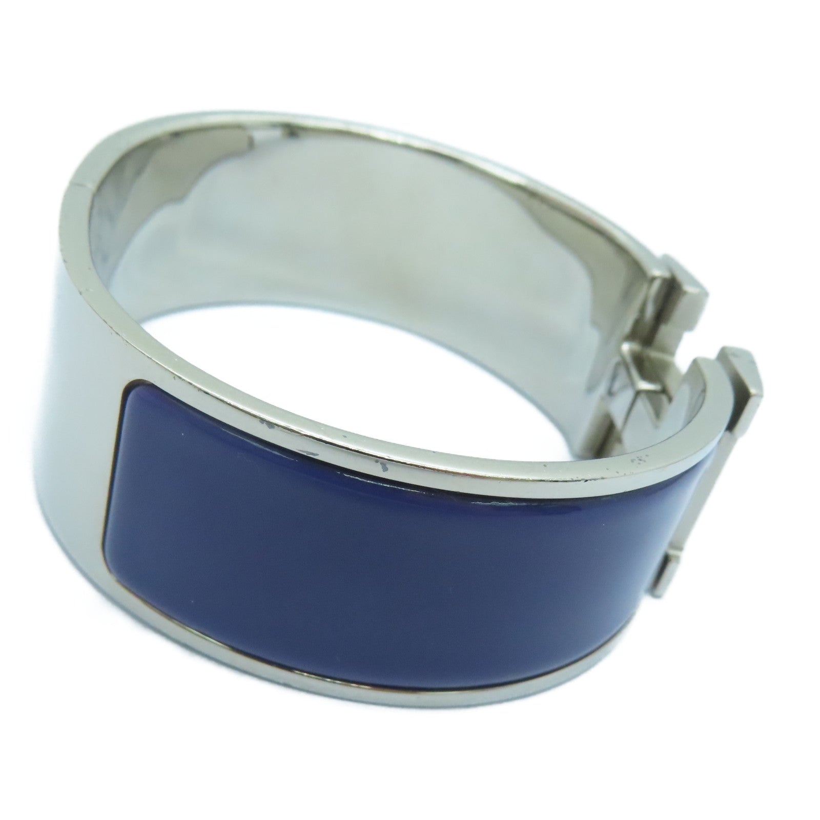 HERMES 【激減優惠】金屬Clic-Clac H Bracelet銀扣手鐲紫色